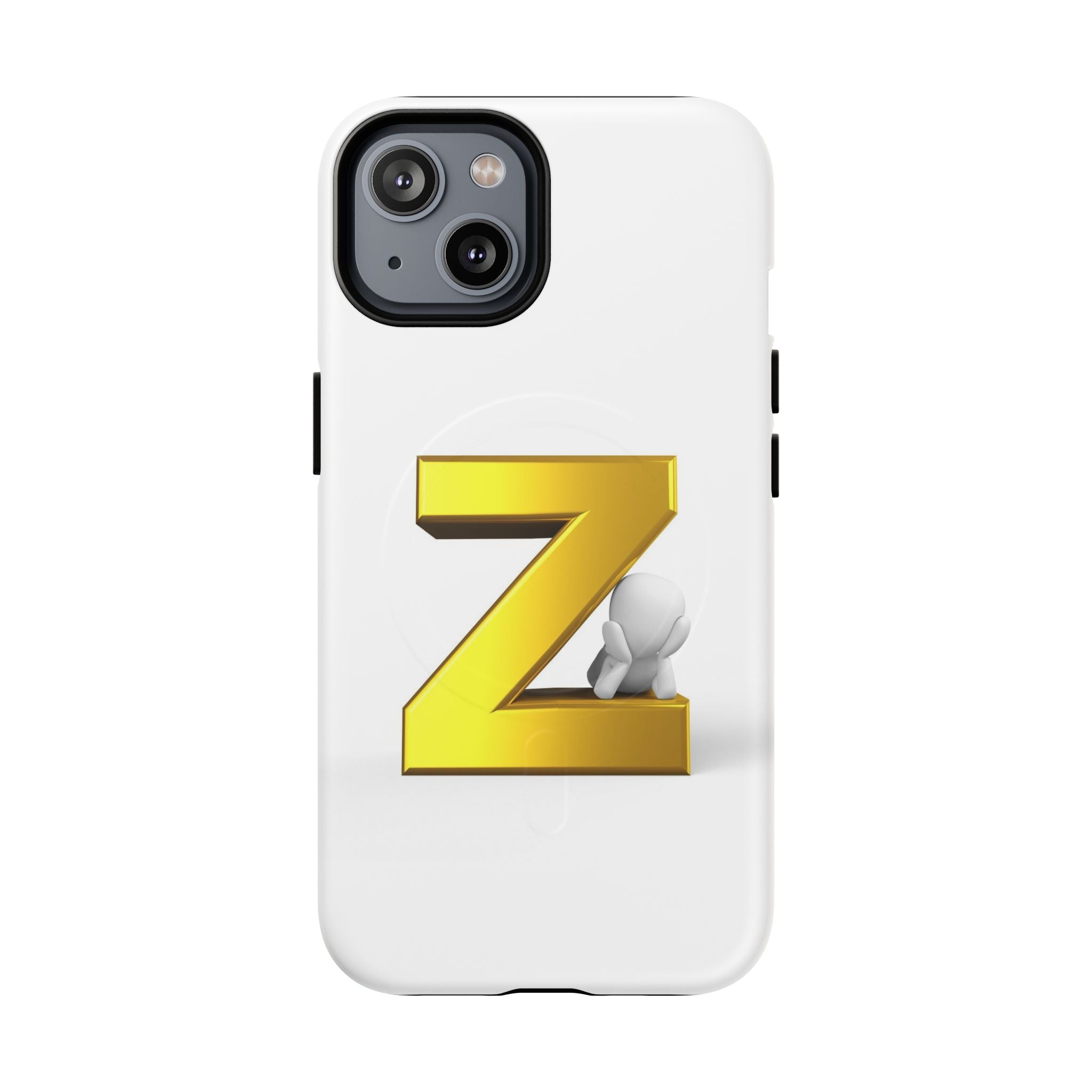 Coque de Téléphone Lettre Z Or 3D | Coque Magnétique Robuste, Initiale Monogramme