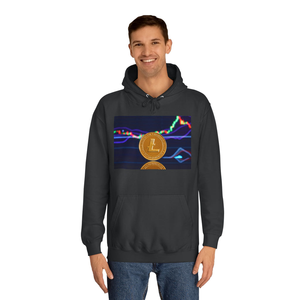 Litecoin Coin Graphic Hoodie | Crypto Chart Design, Digital Currency Apparel