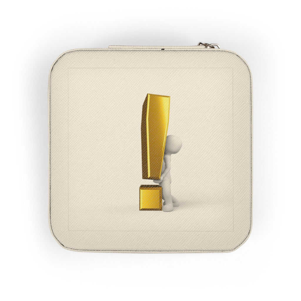 Minimalist Exclamation Accent Jewelry Travel Case | Compact Faux Leather