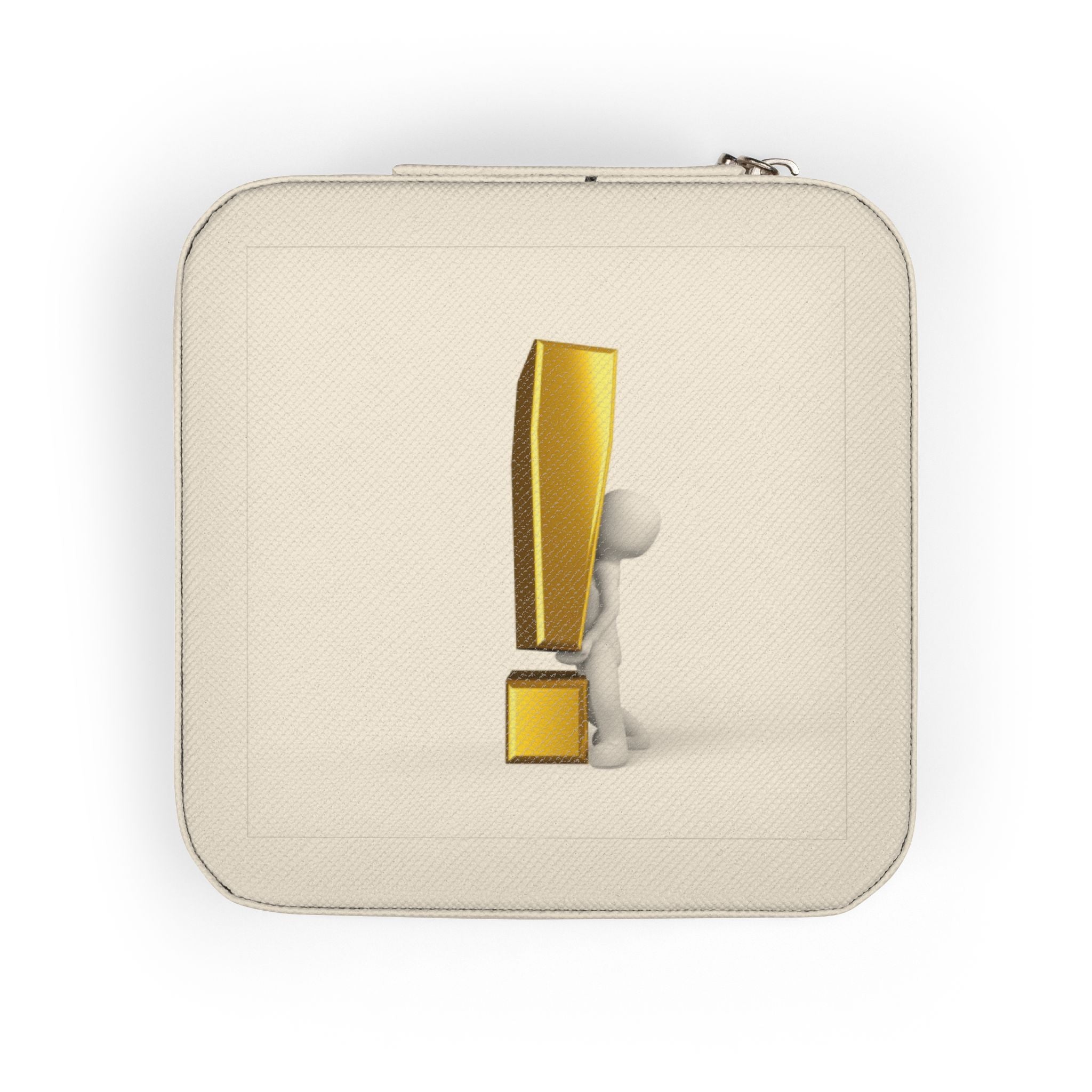 Minimalist Exclamation Accent Jewelry Travel Case | Compact Faux Leather