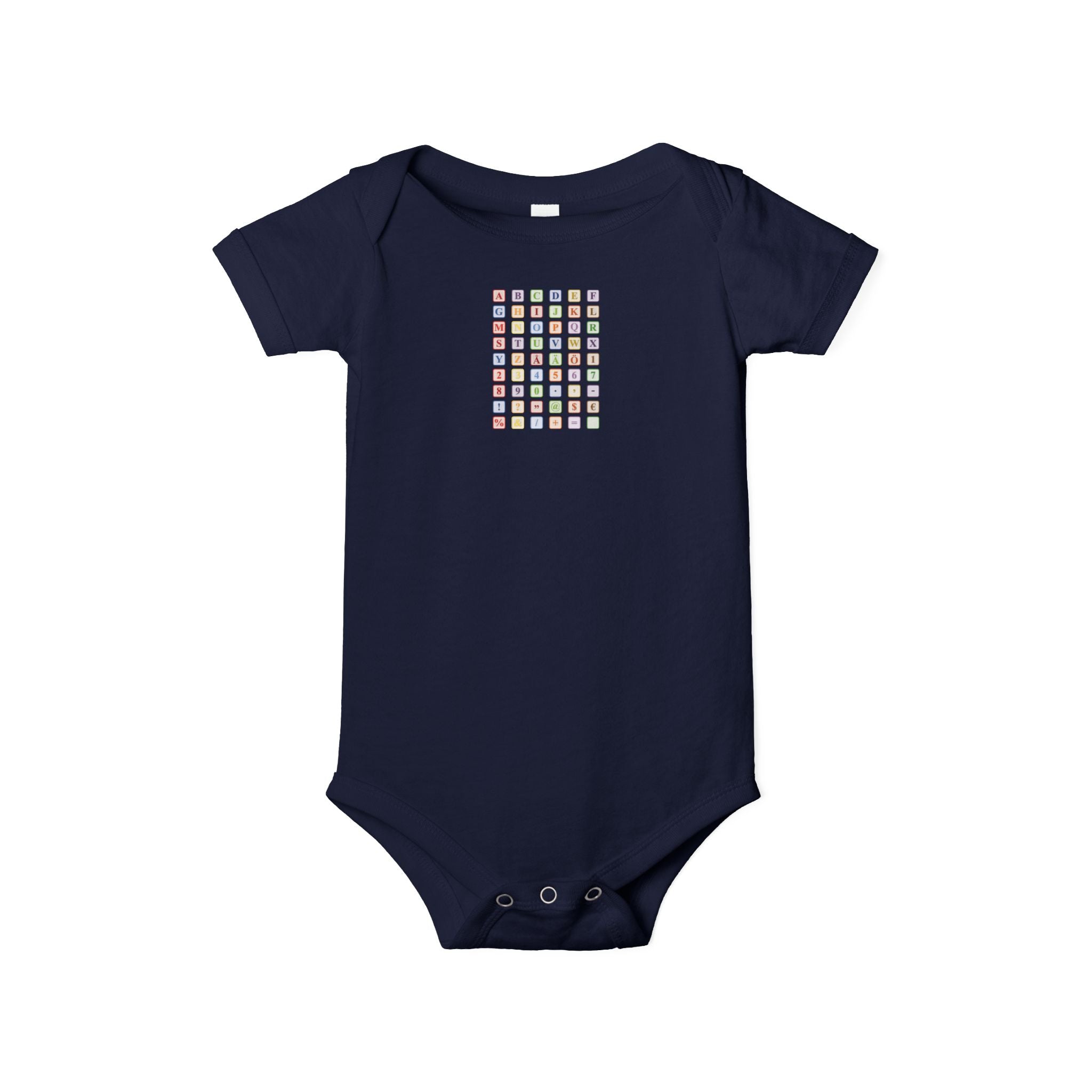 Barboteuse bébé à grille alphabétique colorée
