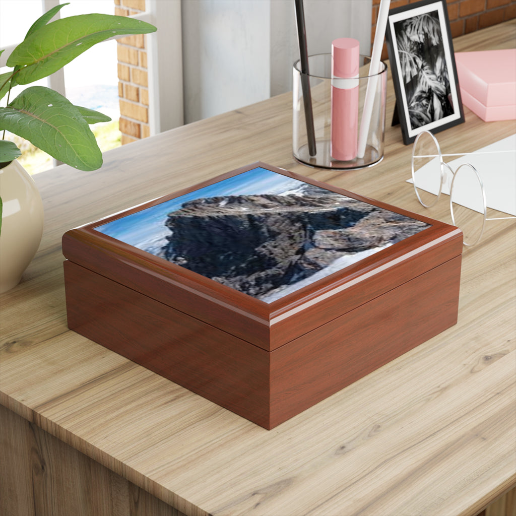 Rock Mountain Peak Jewelry Box | Scenic Alpine Landscape Keepsake