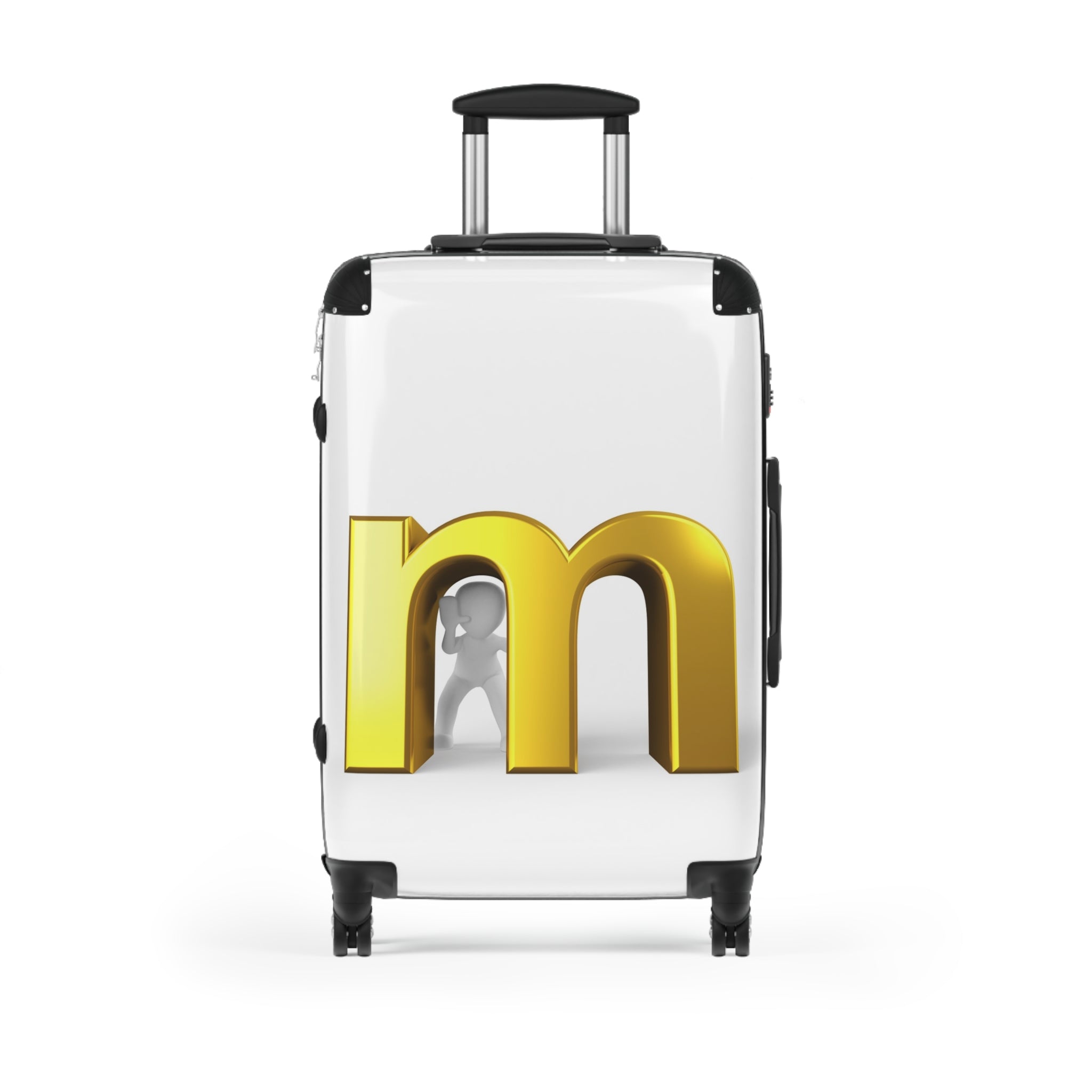 Gold Letter M Monogram Suitcase | Personalized Initial Luggage