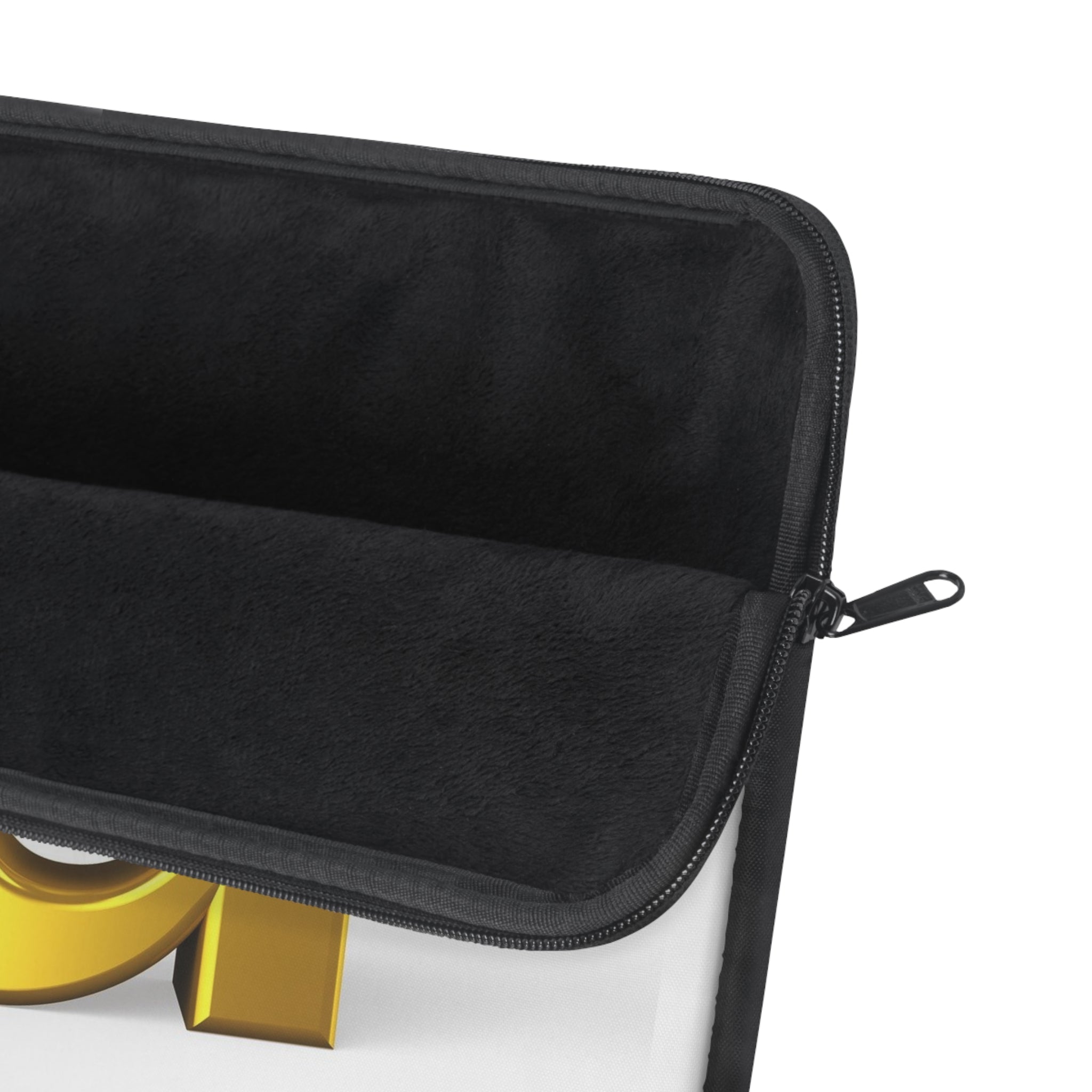 3D Gold Letter U with Figure Laptop Sleeve | Monogram Initial Case