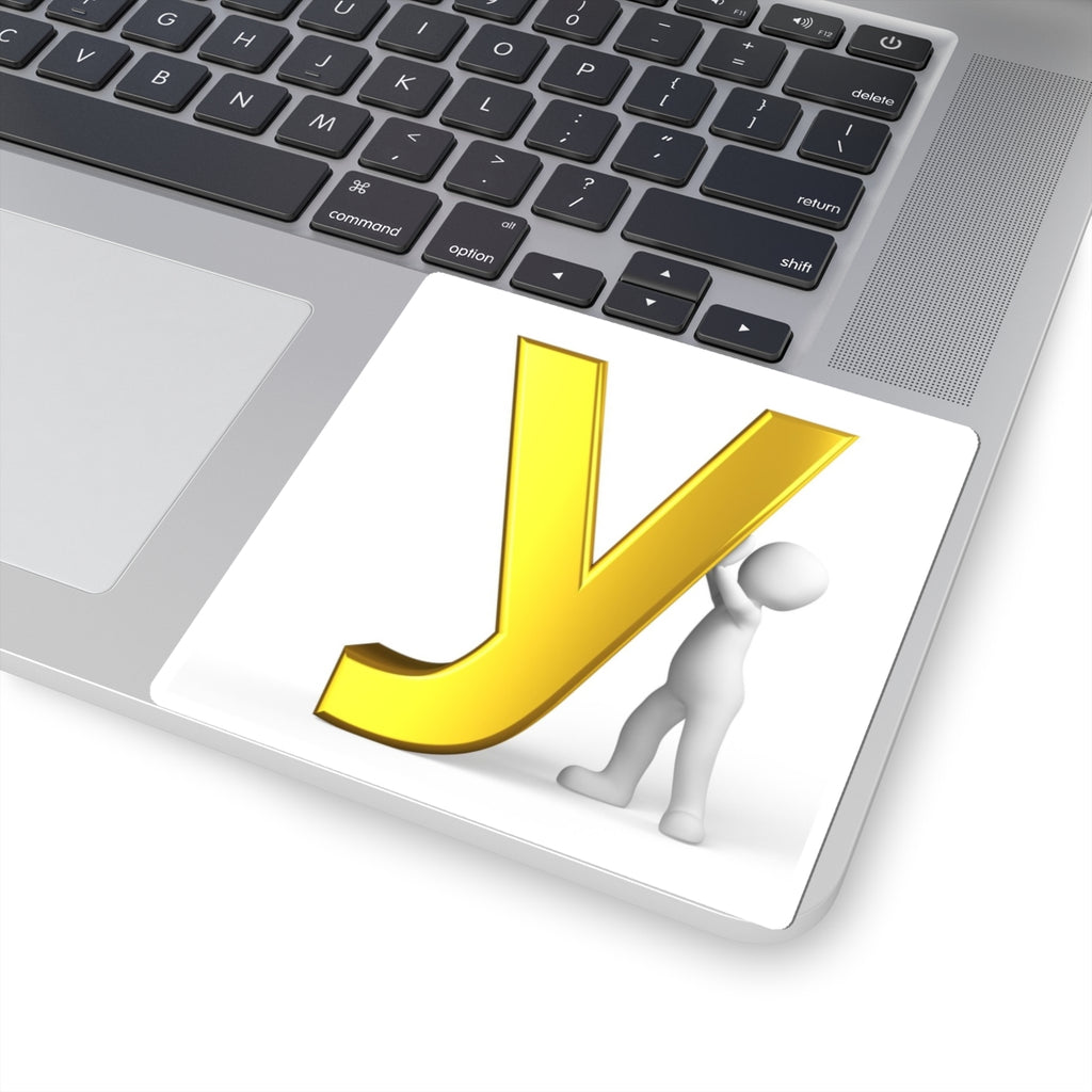 Yellow 3D Letter Y Sticker