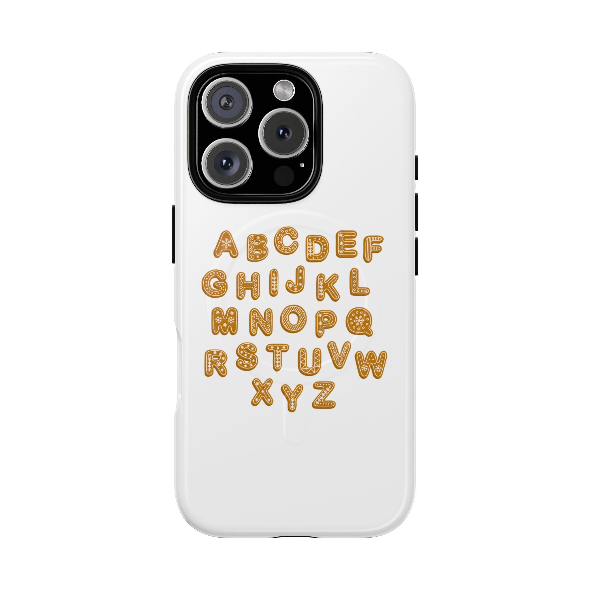 Coque de Téléphone Alphabet Cookie | Coque Magnétique Robuste, Lettrage Mignon