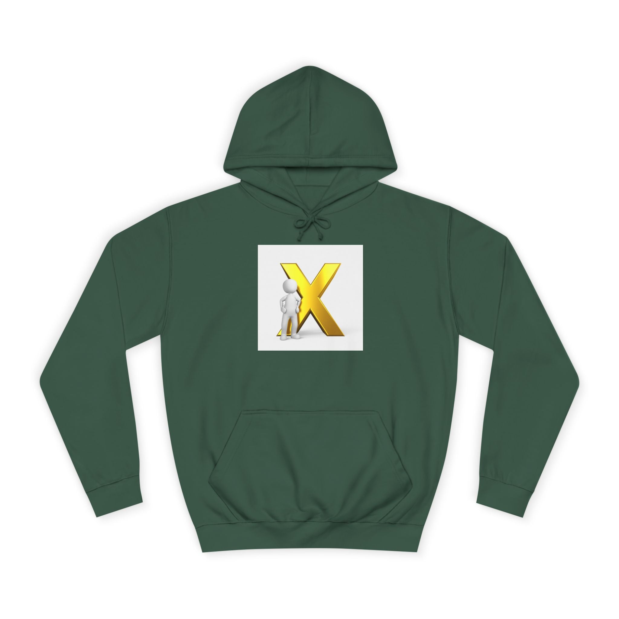 Sweat à capuche graphique lettre X dorée | Sweat à capuche Initial X avec figurine 3D