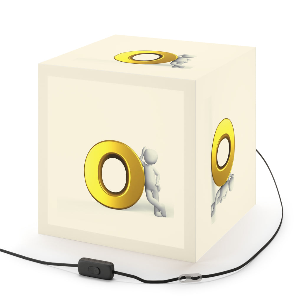 Golden Letter O Illustration Light Cube Lamp | Minimal Modern Nightlight