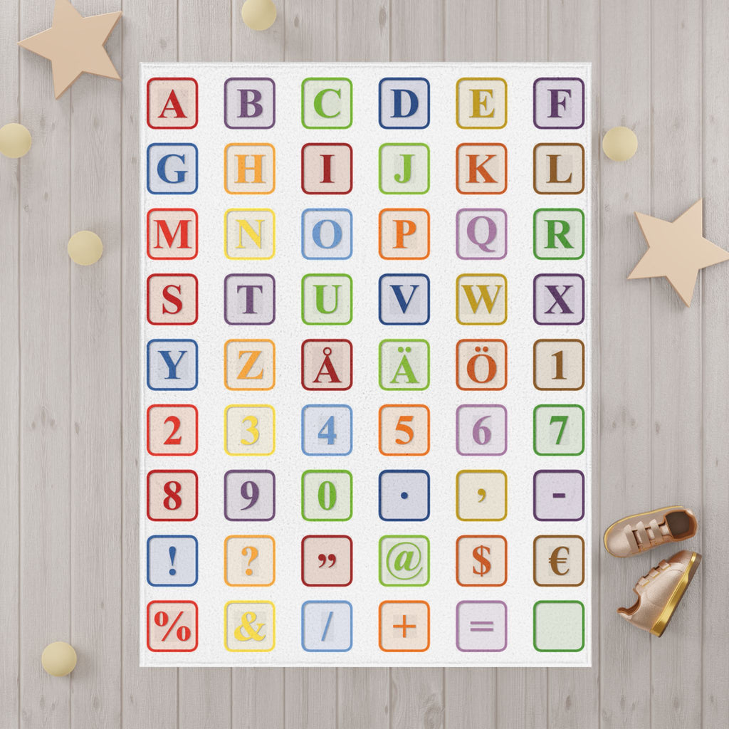 Alphabet and Numbers Toddler Blanket | Colorful Blocks ABC 123 Learning