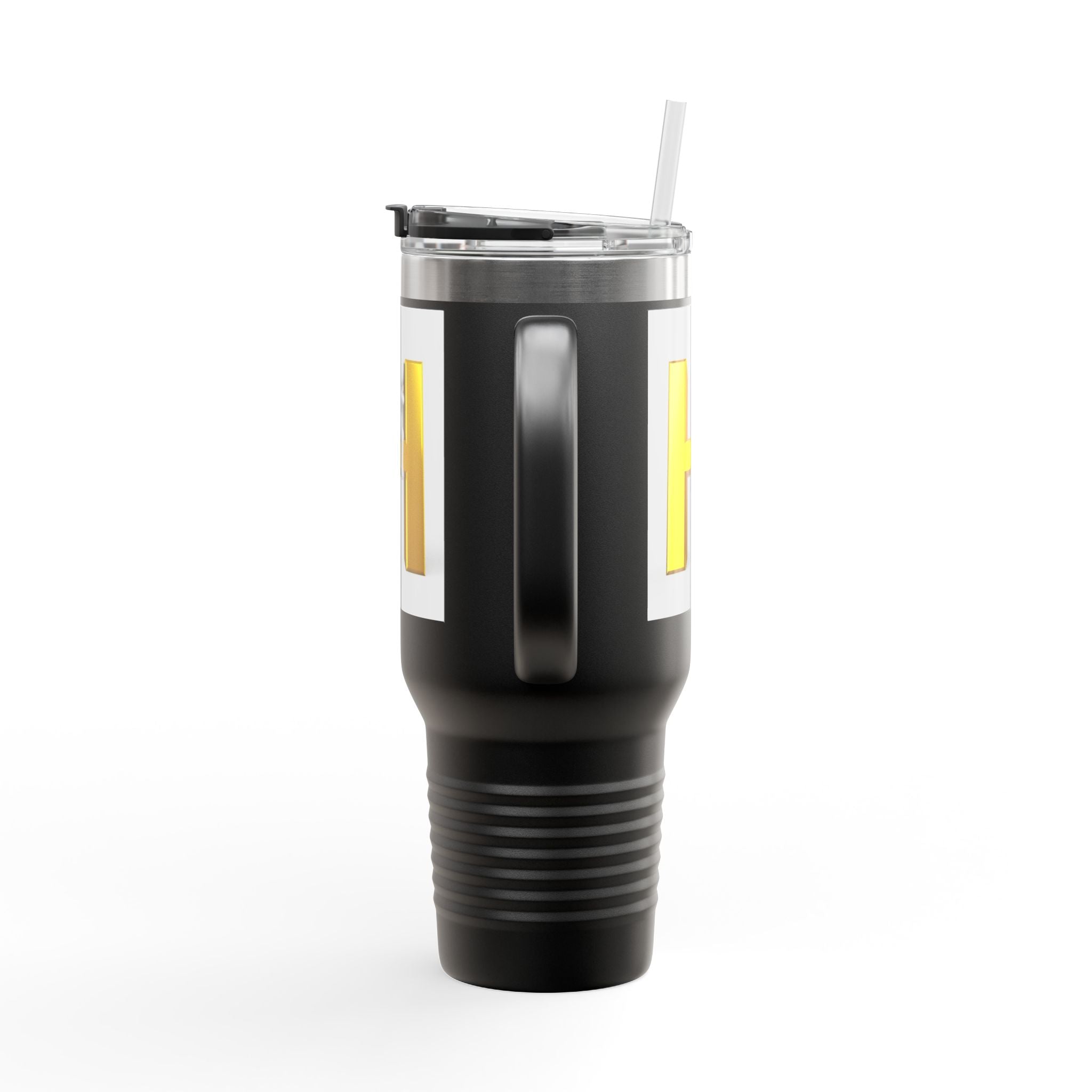 3D Yellow Letter H Monogram Travel Mug | 40oz Insulated Tumbler