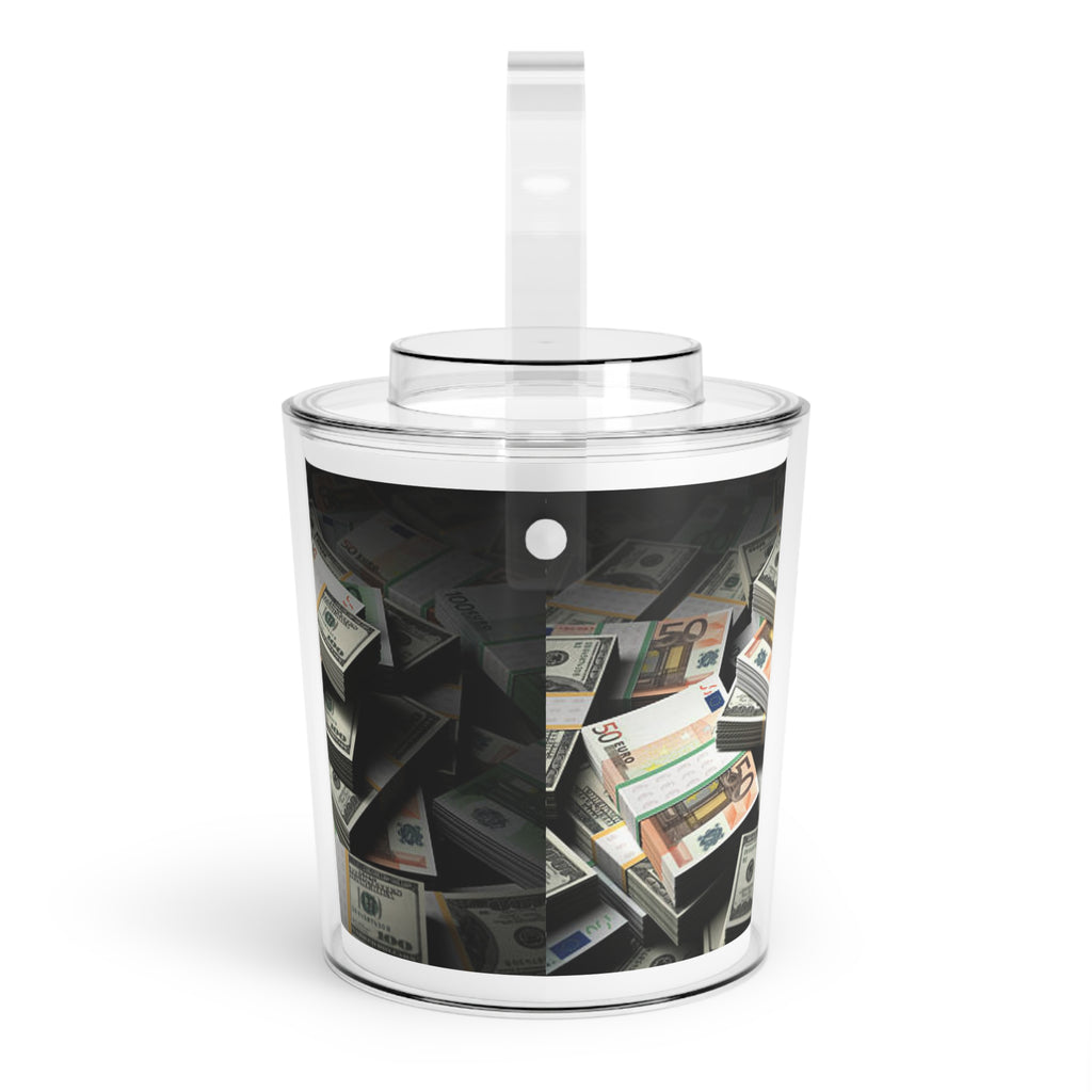 Billionaires Ice Bucket with Tongs | Personalized Initial Decor