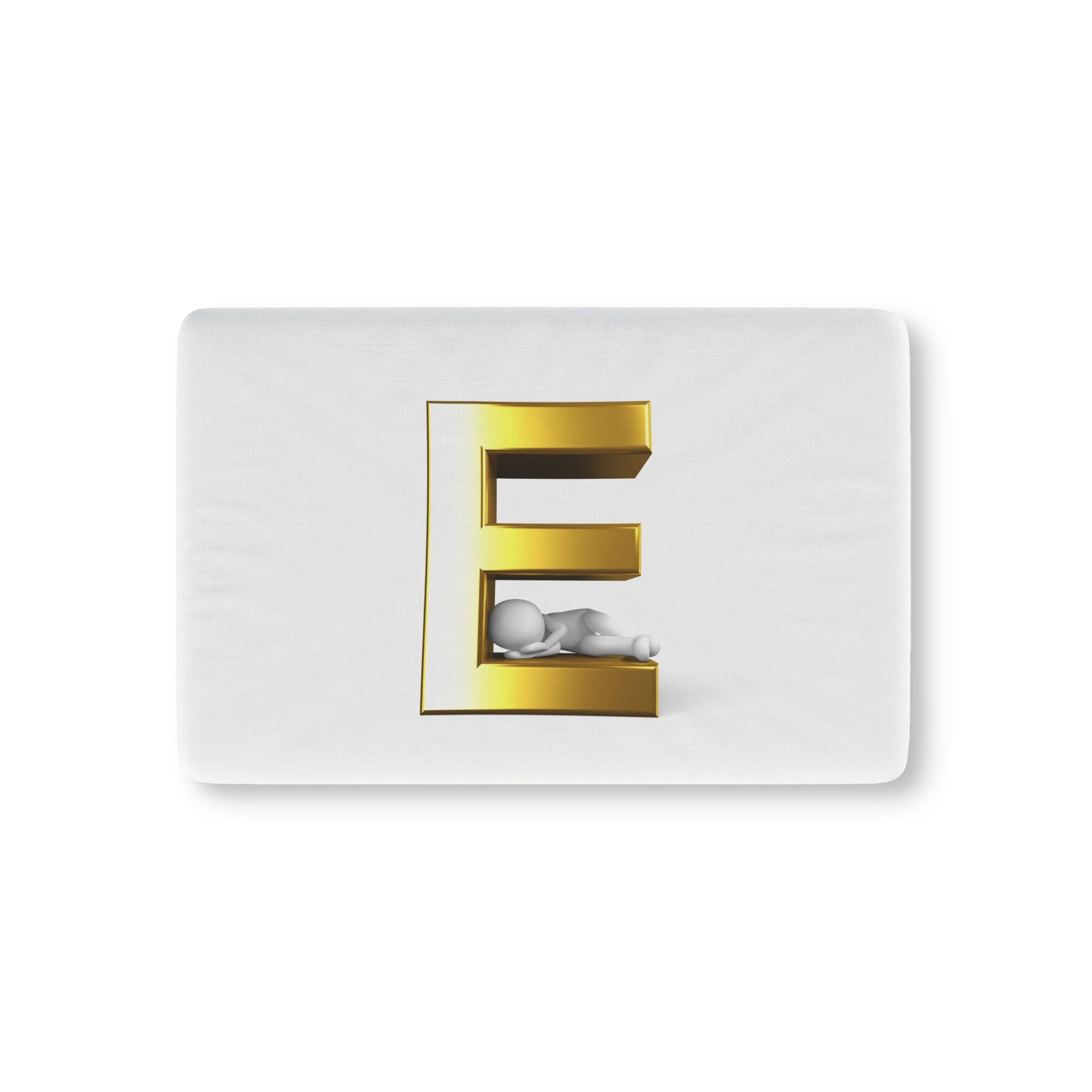 Gold Letter E with Sleeping Baby Crib Sheet | Baby Fitted Crib Sheet