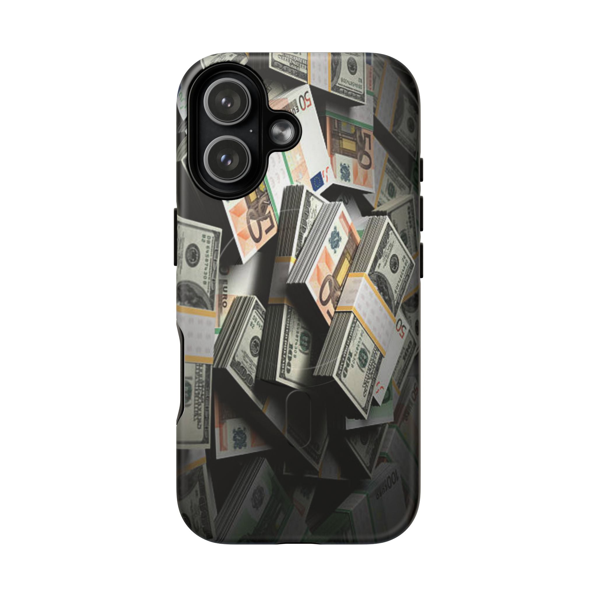 Coque de téléphone Argent Empilé | Coque magnétique robuste