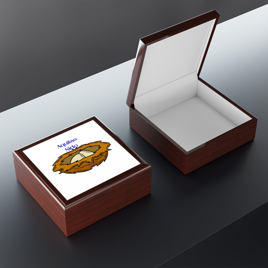 Bird Nest Illustration Jewelry Box | Illustrated Nest Trinket Box