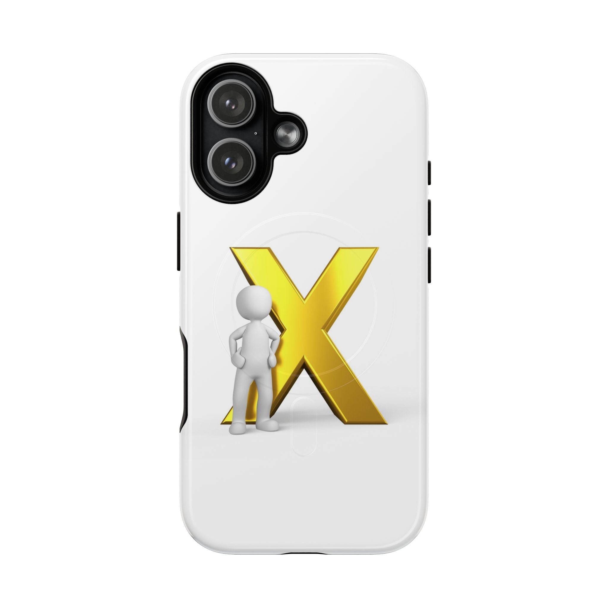 3D Figure with Gold X phone case | Magnetic Tough Case