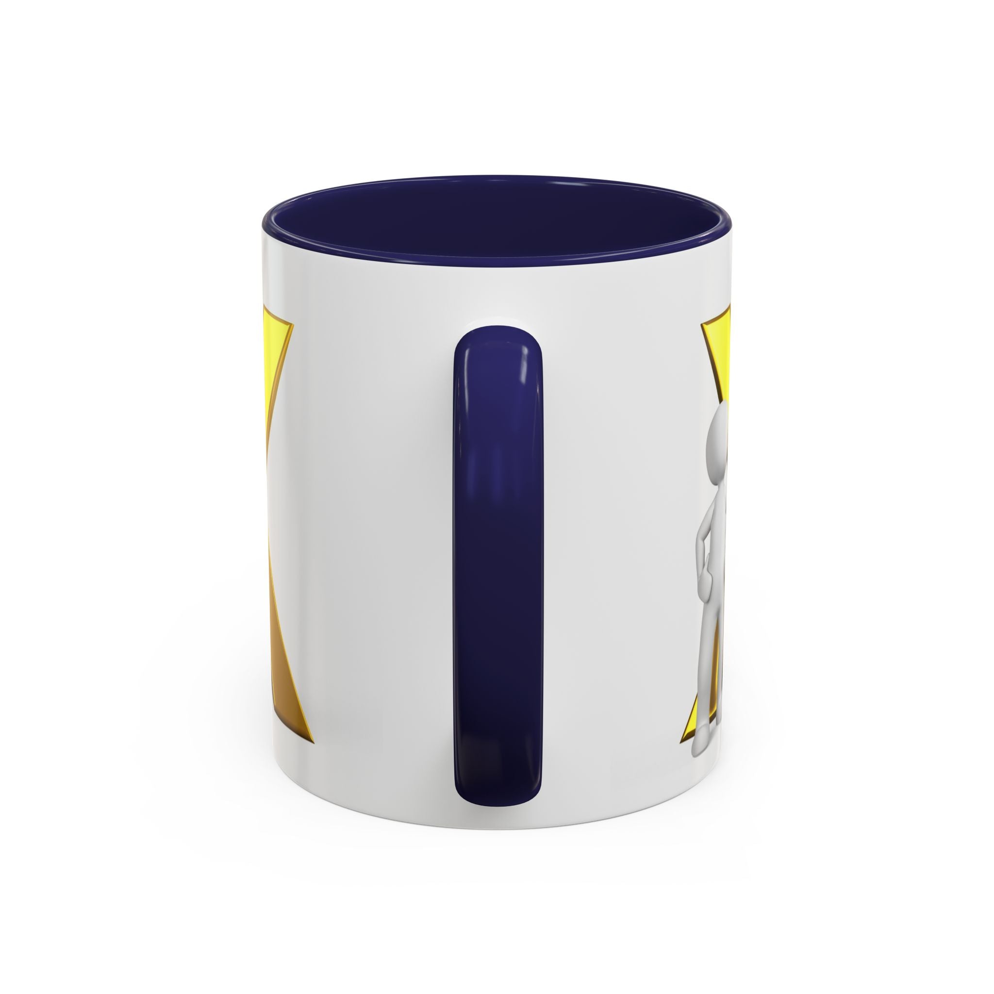 Mug à anse avec lettre X dorée et figurine 3D | Mug à café 11oz 15oz