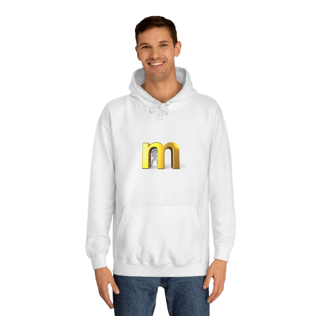 Gold 3D Letter M Hoodie | Minimal Initial Logo