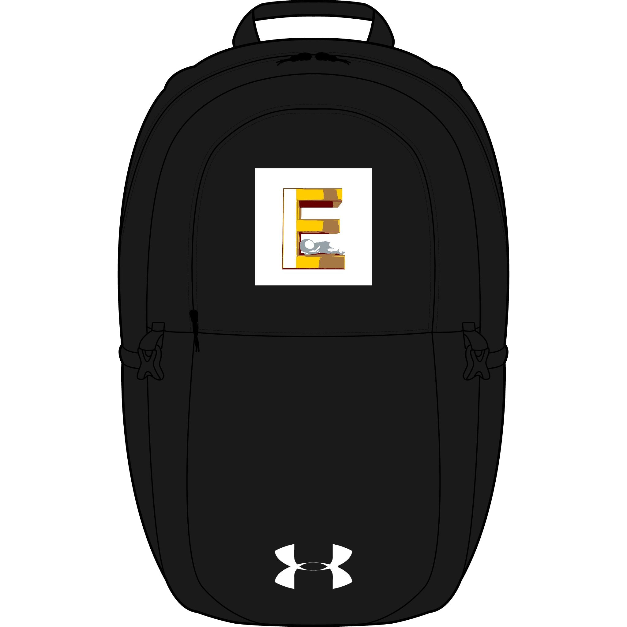 Letter E monogram patch Backpack | Embroidered initial on Under Armour bag
