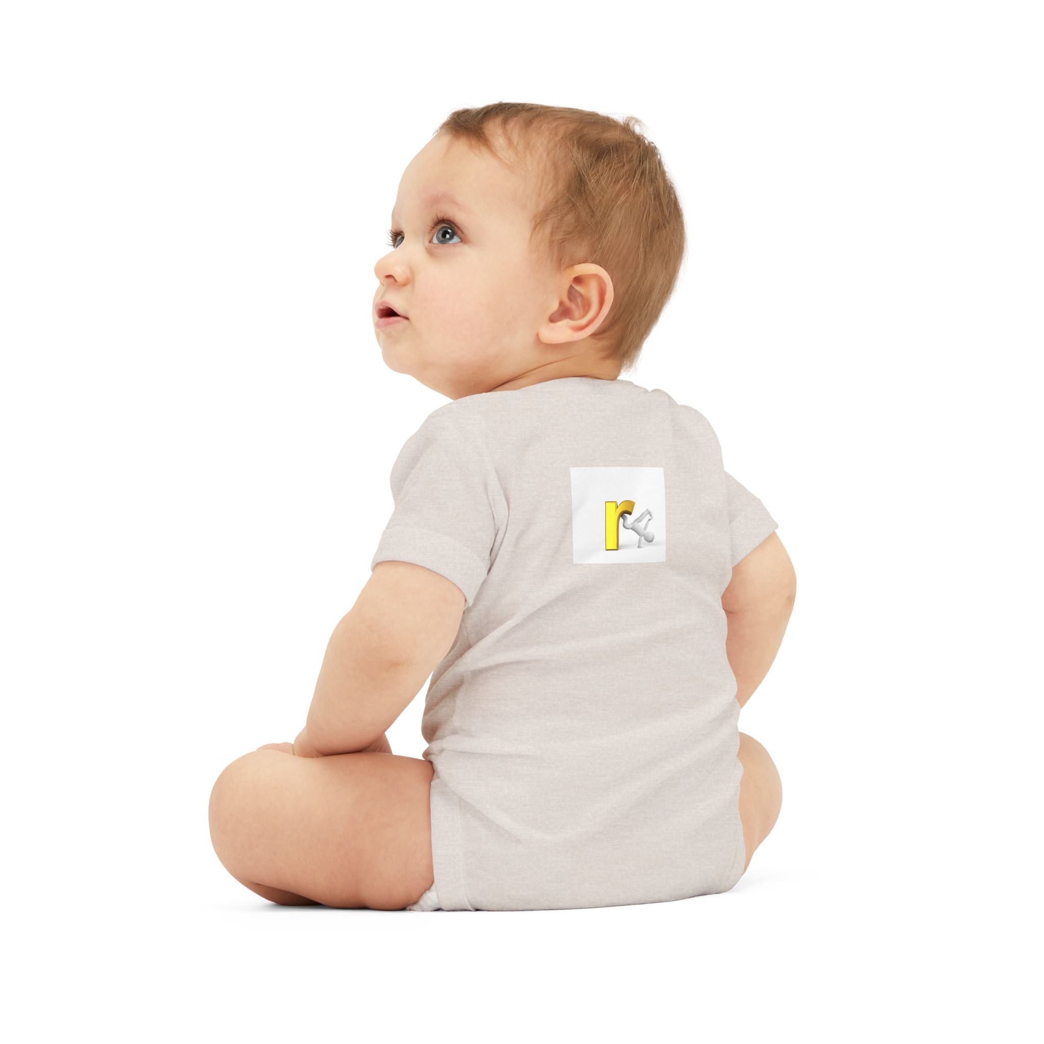 Yellow Letter R Monogram Baby Onesie | Infant Jersey One Piece