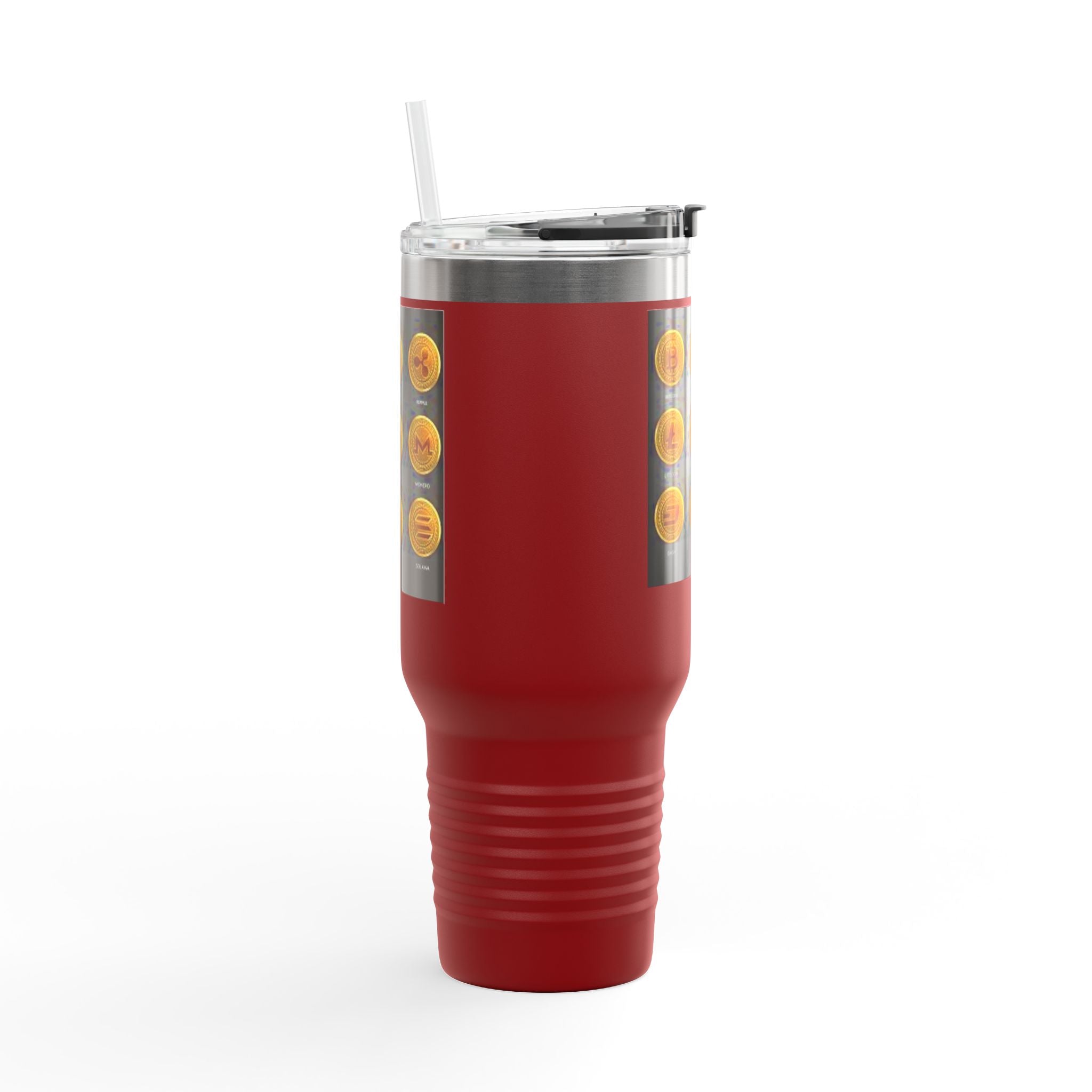 Mug de voyage isotherme 40 oz avec icônes de crypto-monnaies | Gobelet isotherme