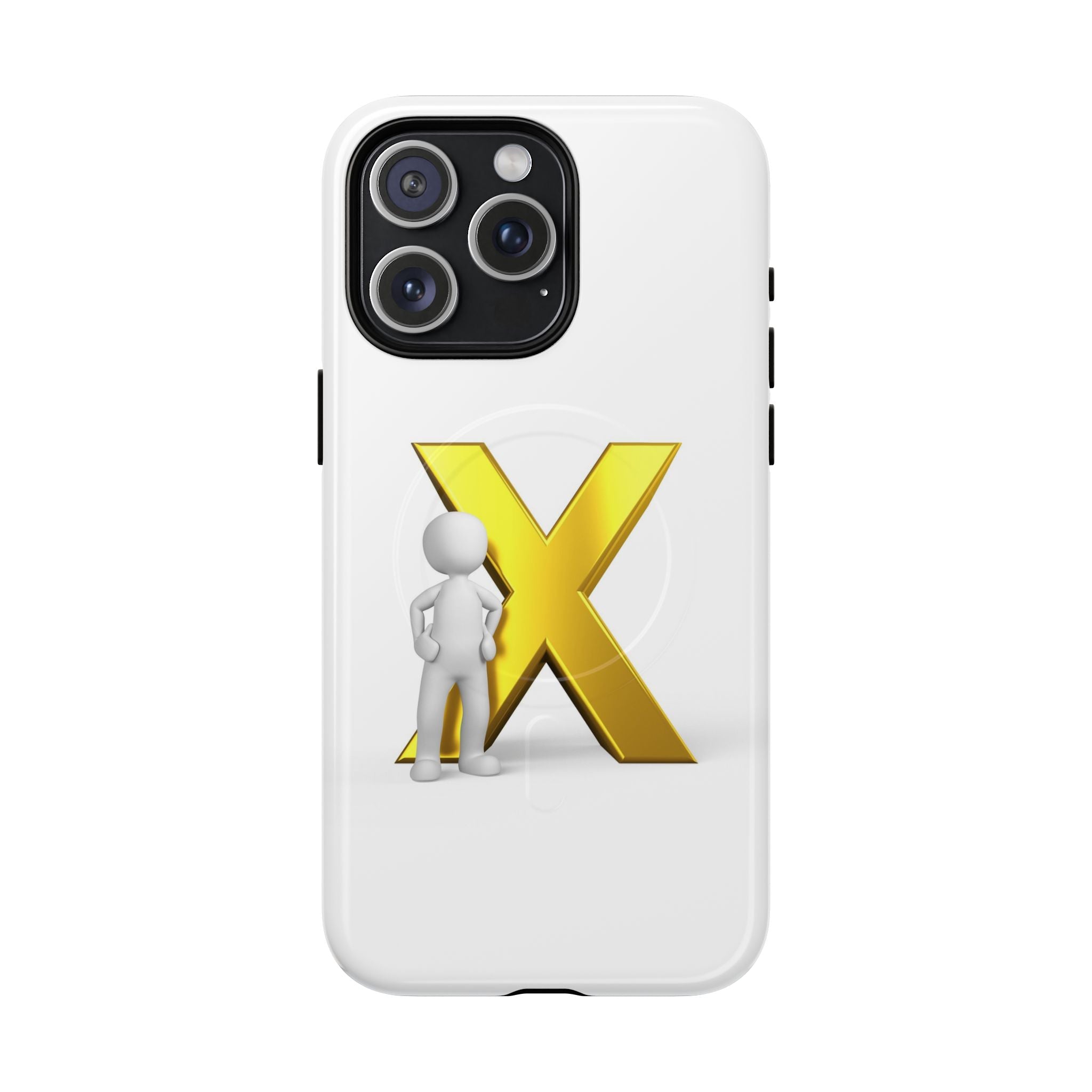 3D Figure with Gold X phone case | Magnetic Tough Case