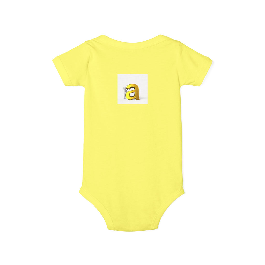 Gold Letter 'a' Baby Onesie | Infant Jersey One Piece
