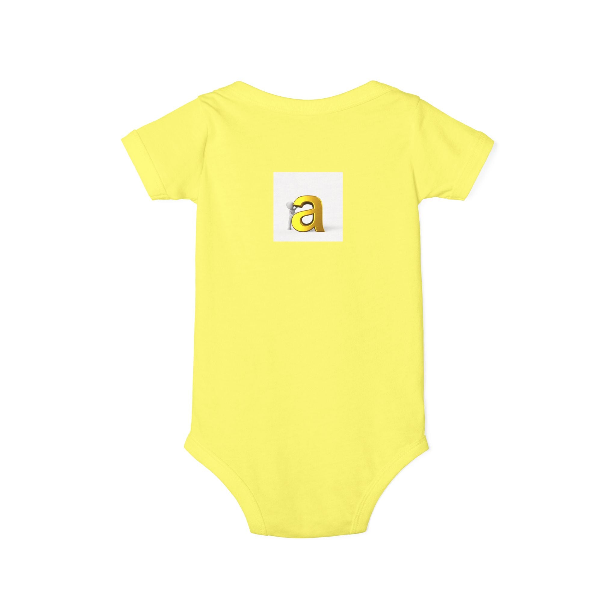 Gold Letter 'a' Baby Onesie | Infant Jersey One Piece