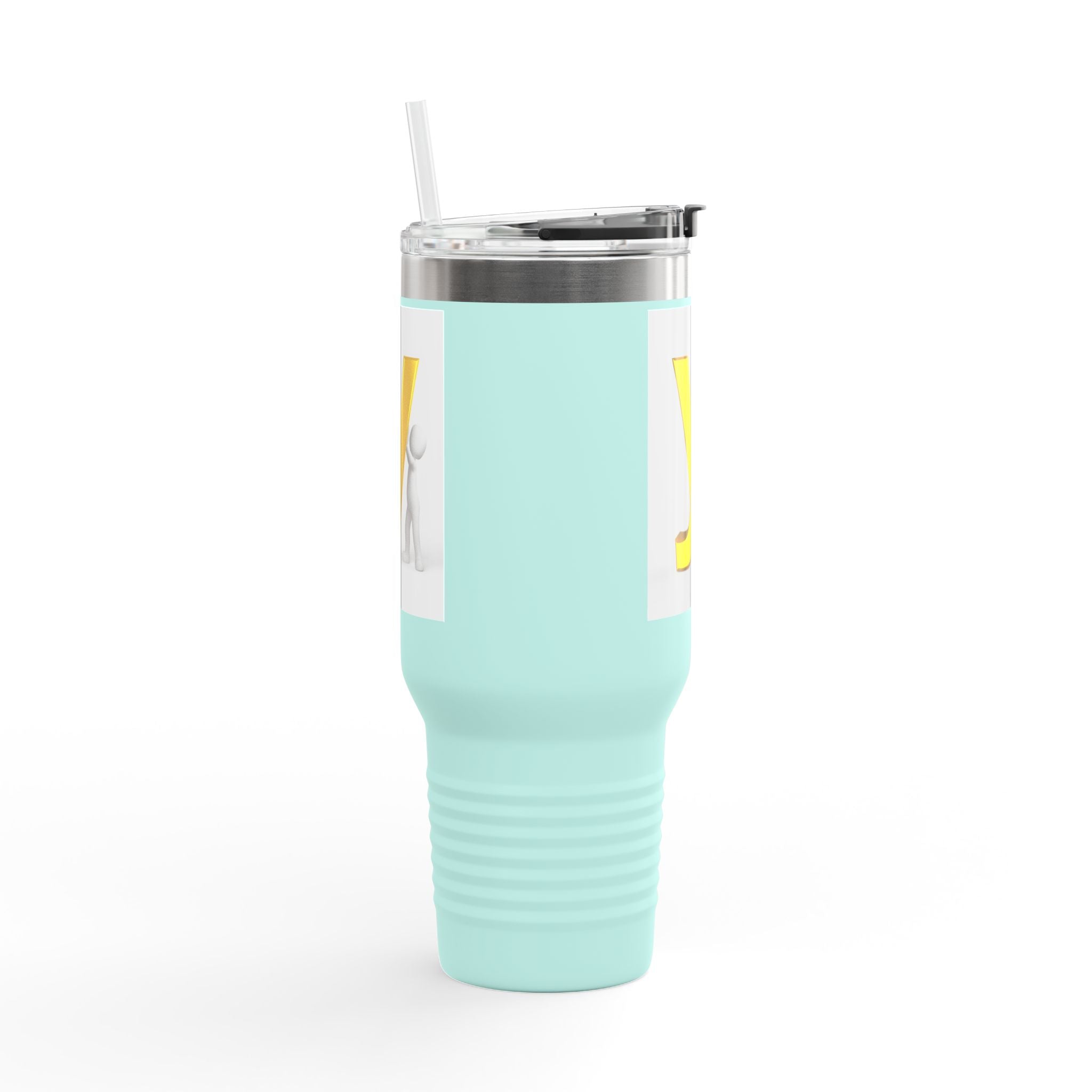Yellow Letter Y Monogram Travel Mug | 40oz Insulated Tumbler