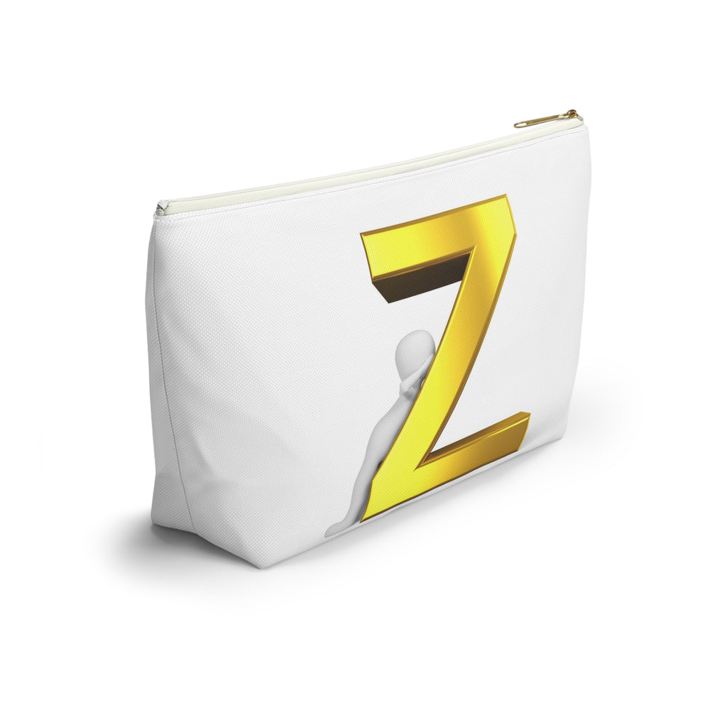 Gold Letter Z Accessory Pouch | Monogram Z Makeup Bag
