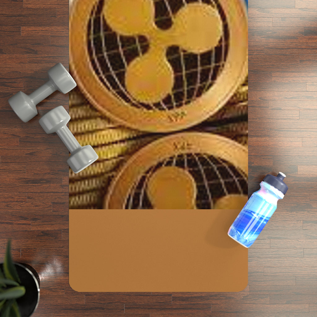 Ripple Coin Crypto Design Rubber Yoga Mat | Cryptocurrency Ripple Logo