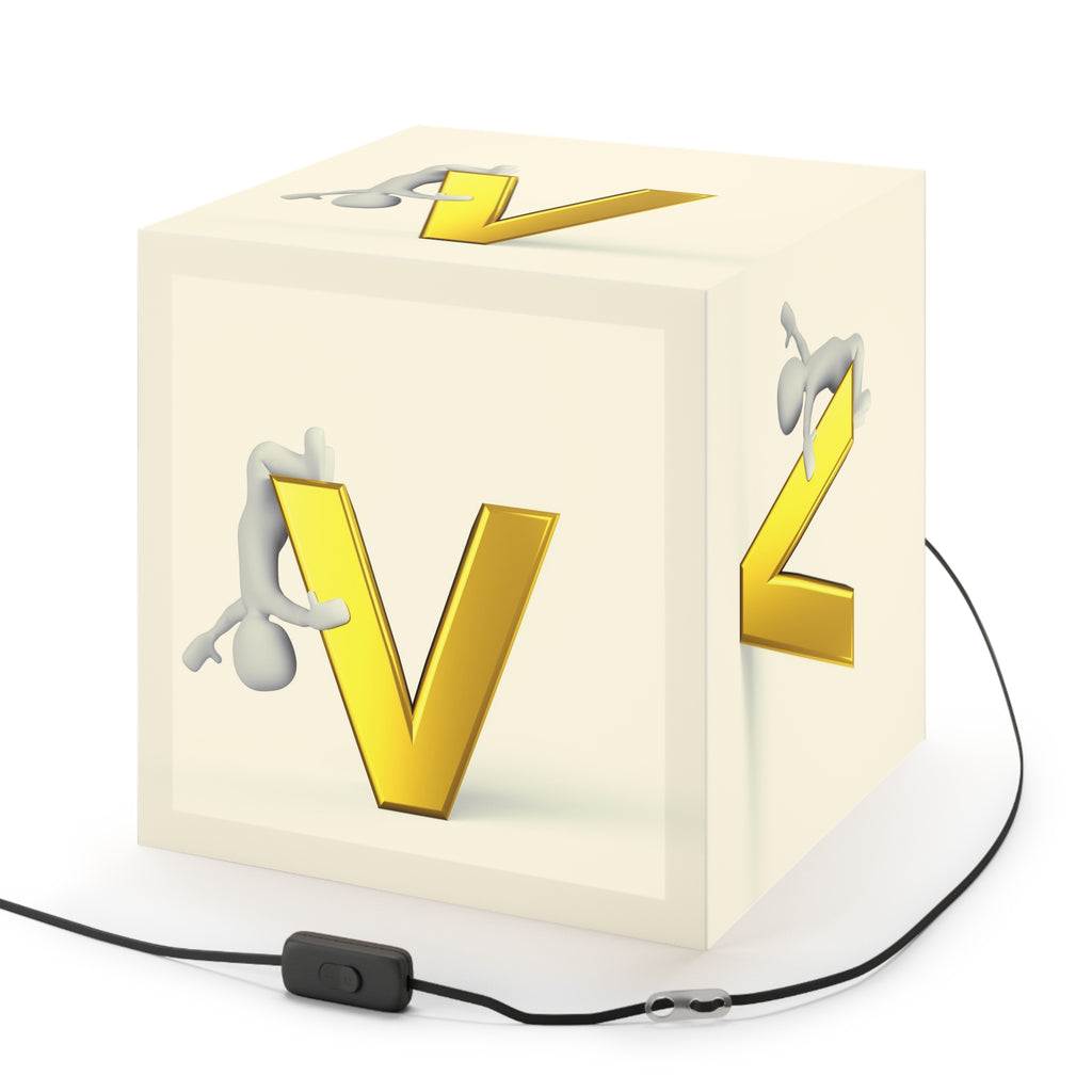 Gold Letter V Light Cube Lamp | Initial Monogram Hanging Lamp