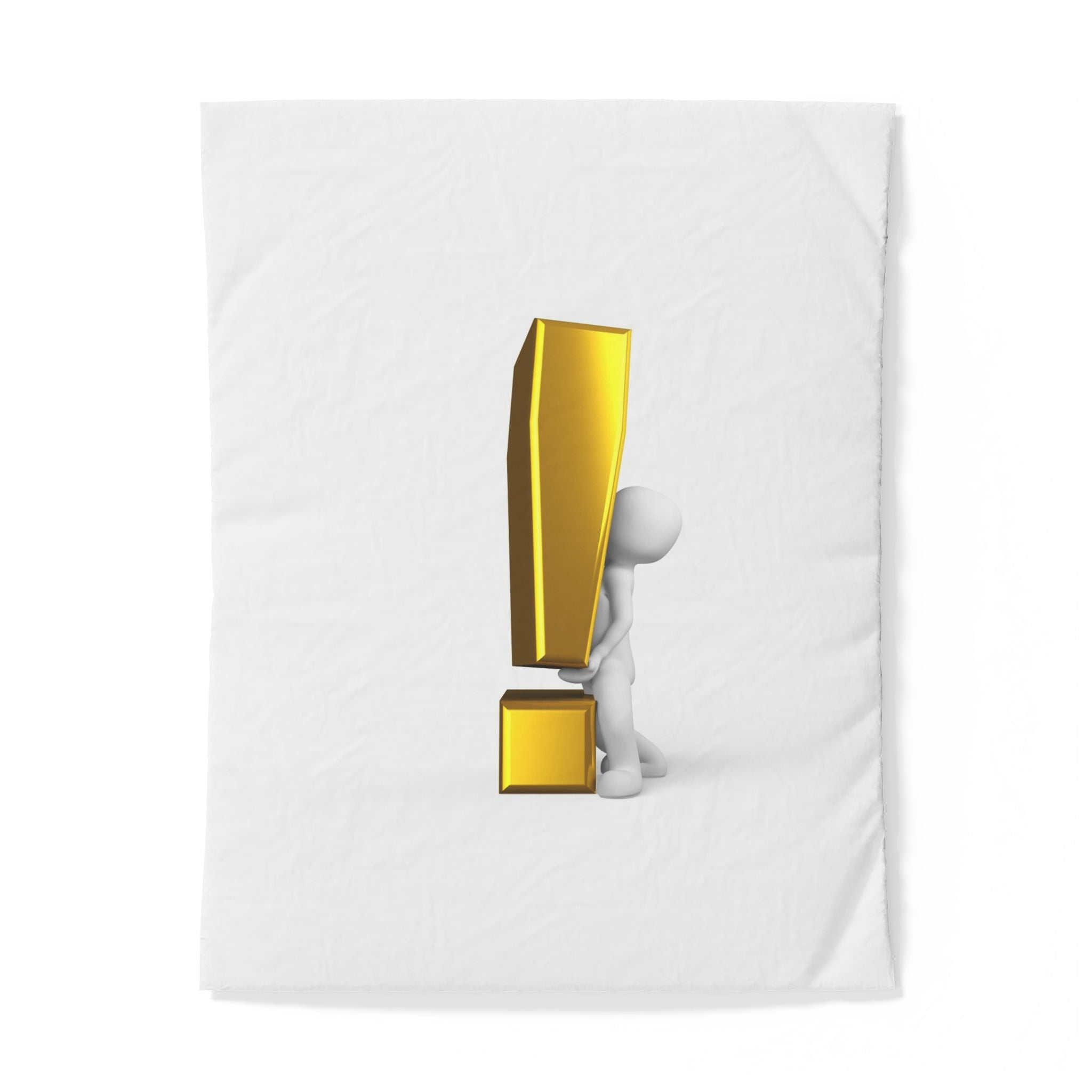 3D Exclamation Mark Duvet Cover | Minimalist Symbol Bedding