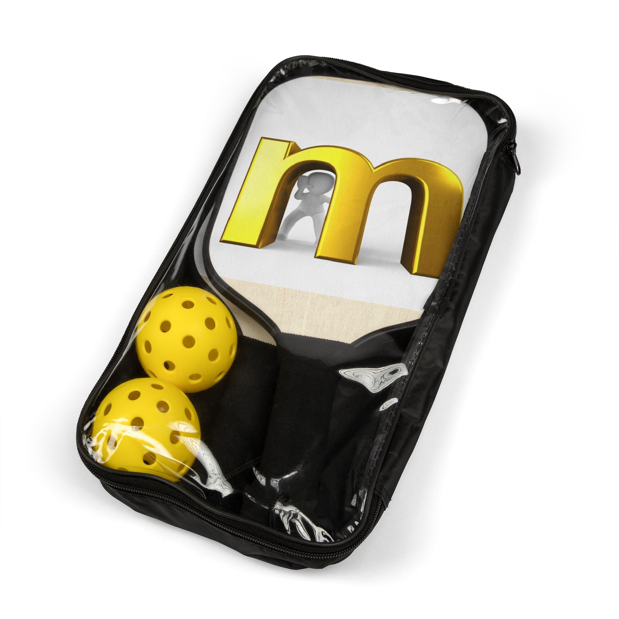Gold Letter M Pickleball Paddle