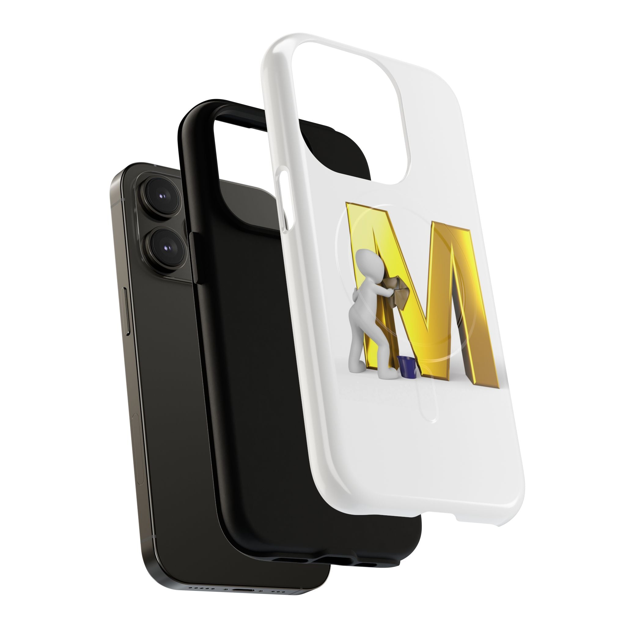 Gold Letter M with Worker Phone Case | Magnetic Tough Case