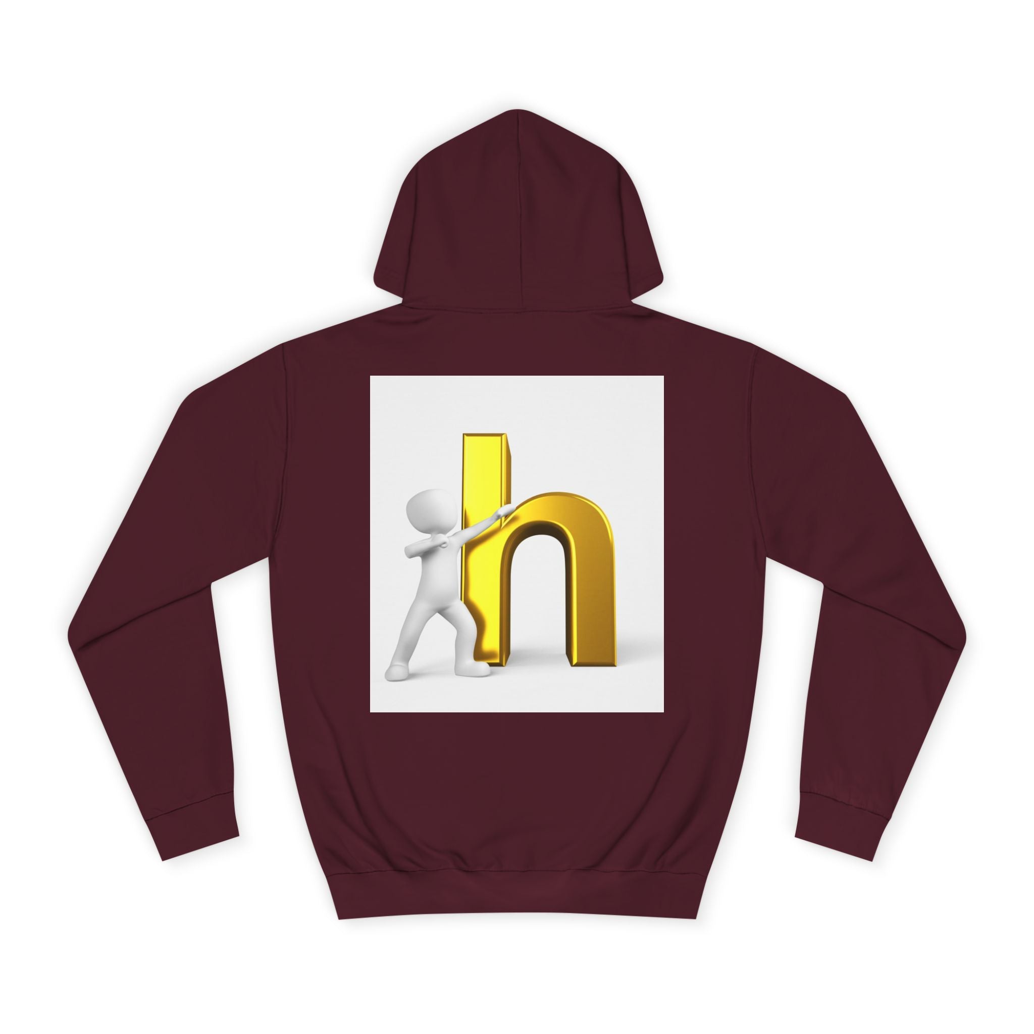 3D Gold Letter H Design Hoodie | Letterman Initial Hoodie