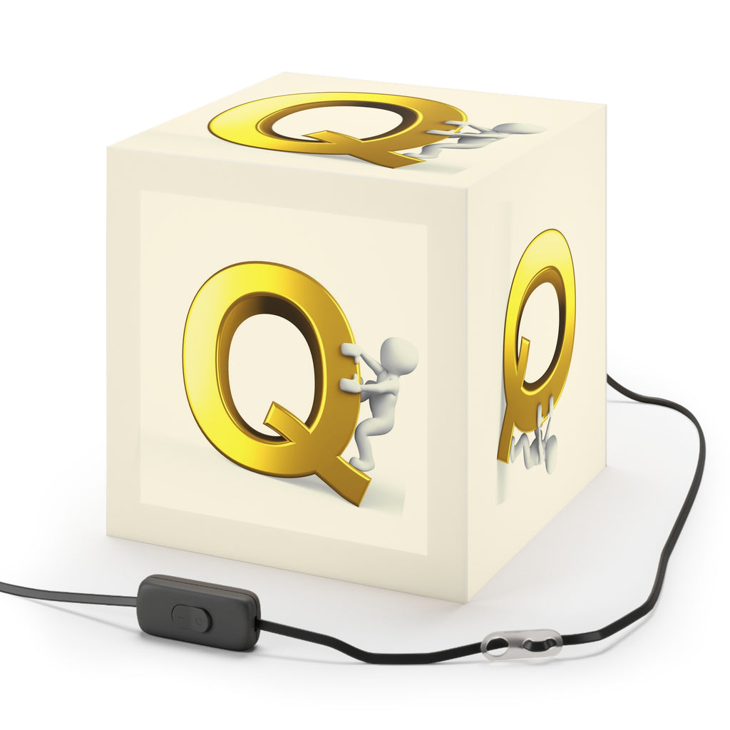 Gold Letter Q cube lamp Light Cube | Initial monogram lighting