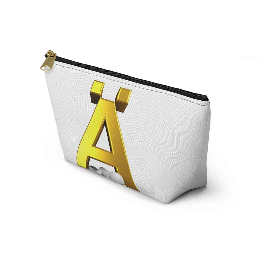 Gold Letter Ä Accessory Pouch | Monogram Initial Cosmetic Bag