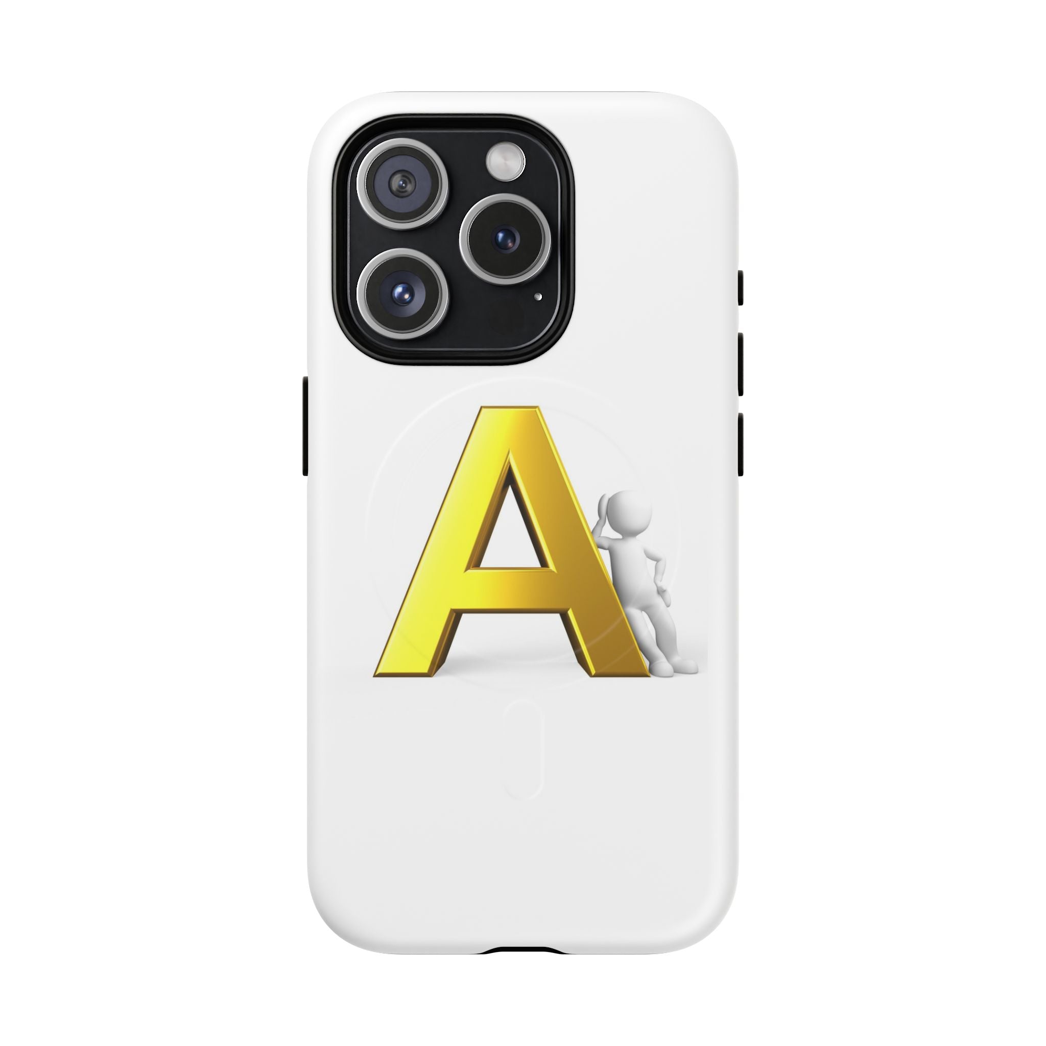 Coque de Téléphone Lettre A Dorée | Coque Magnétique Robuste, Monogramme Initial