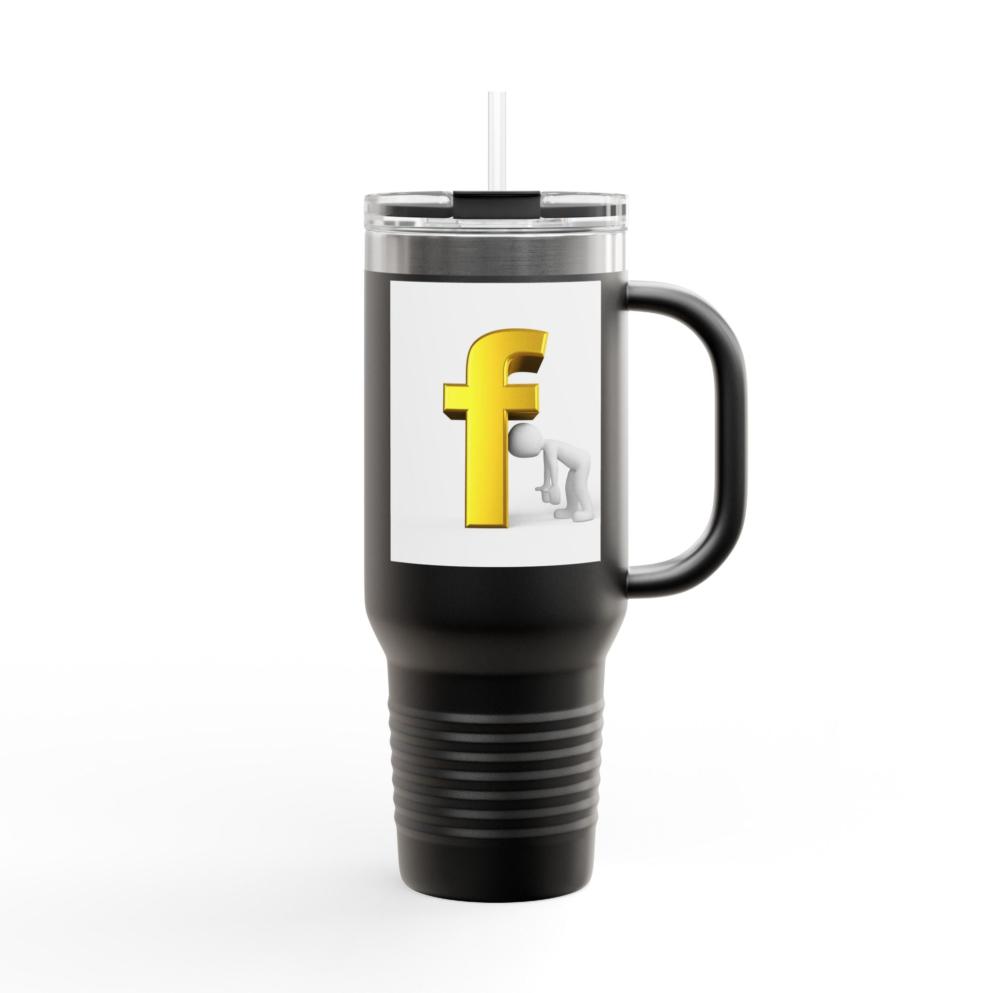 3D Letter F Graphic Travel Mug | 40oz Insulated Tumbler
