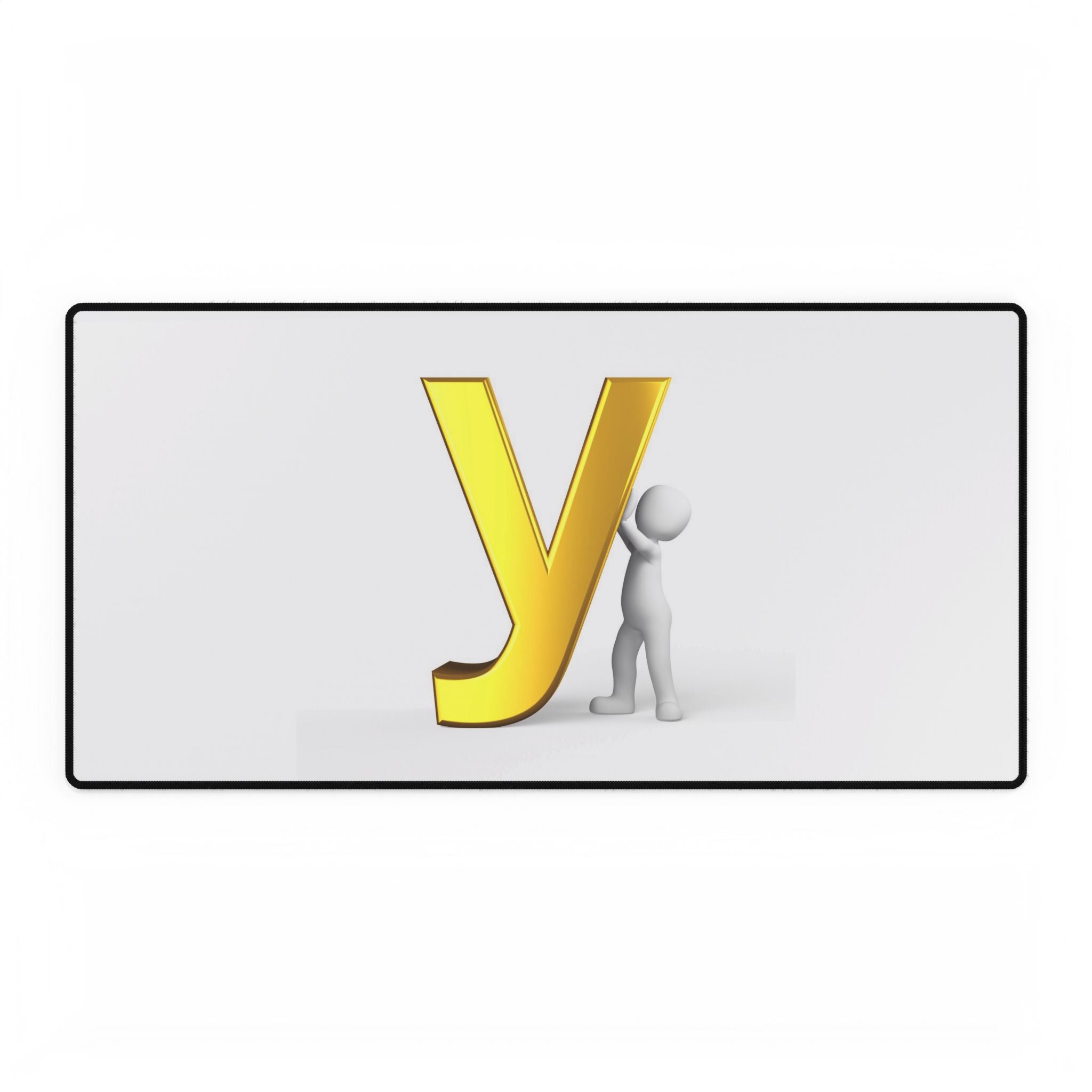 Tapis de bureau lettre 3D Y jaune avec bonhomme allumette