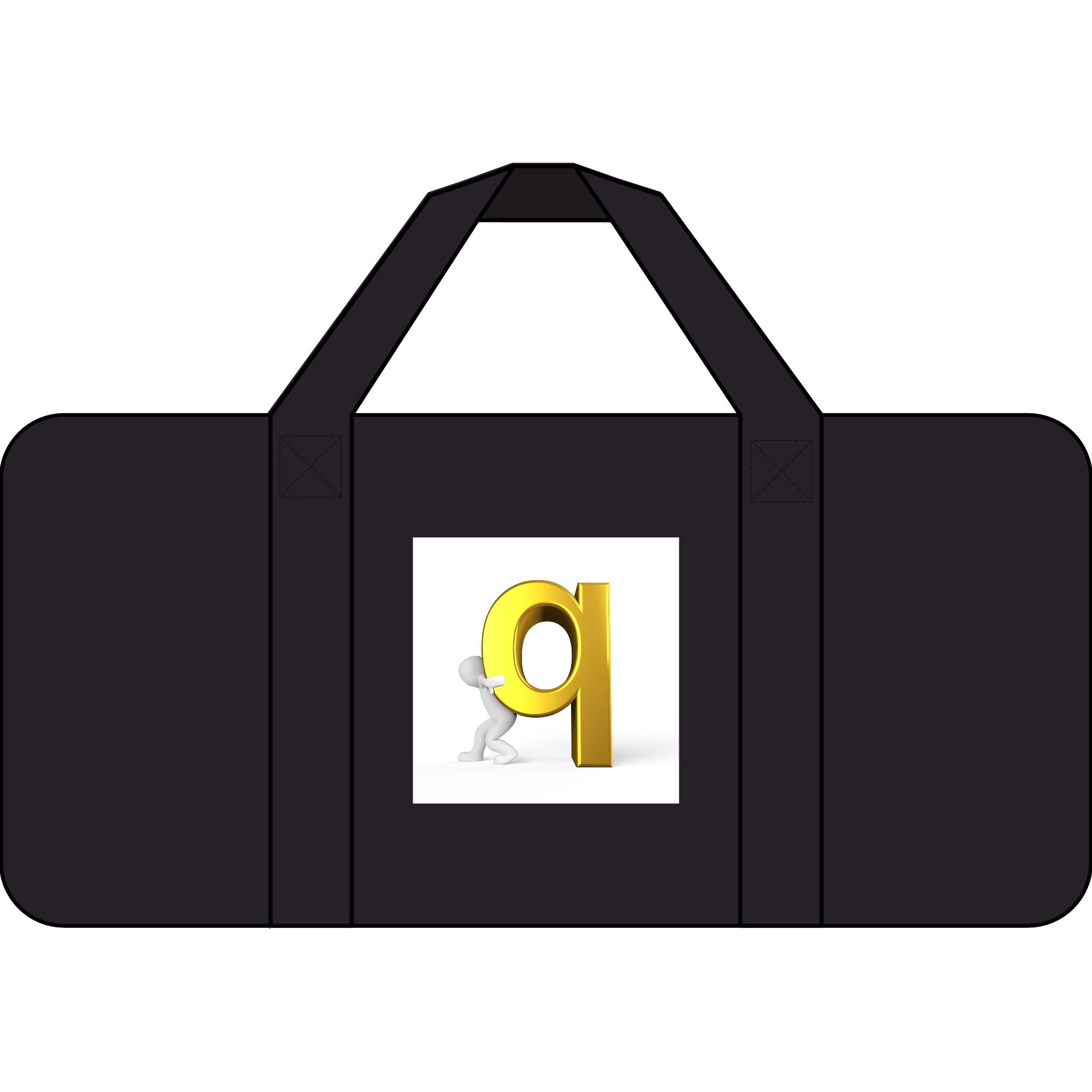 Gold Letter Q Graphic Duffel Bag | Checker or Camo Strap Options