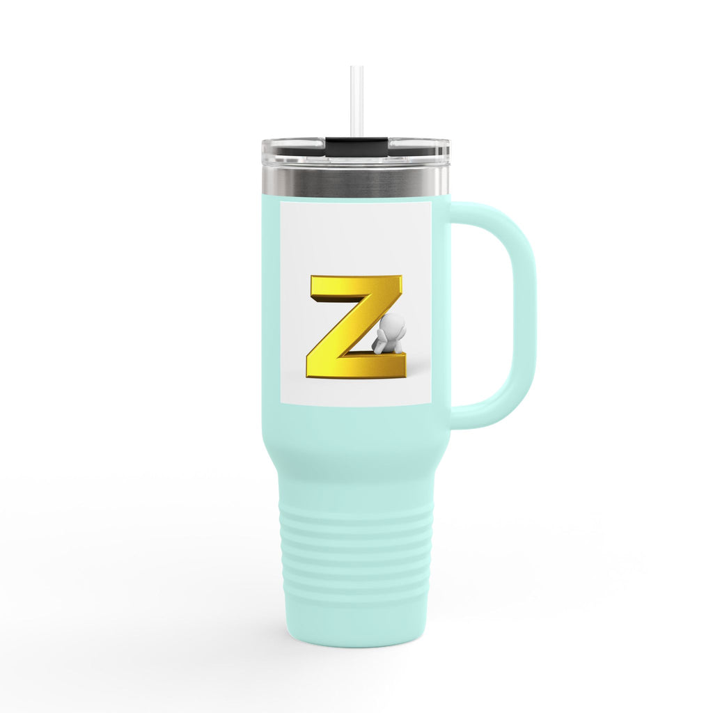 Gold Letter Z Monogram Travel Mug | 40oz Insulated Tumbler