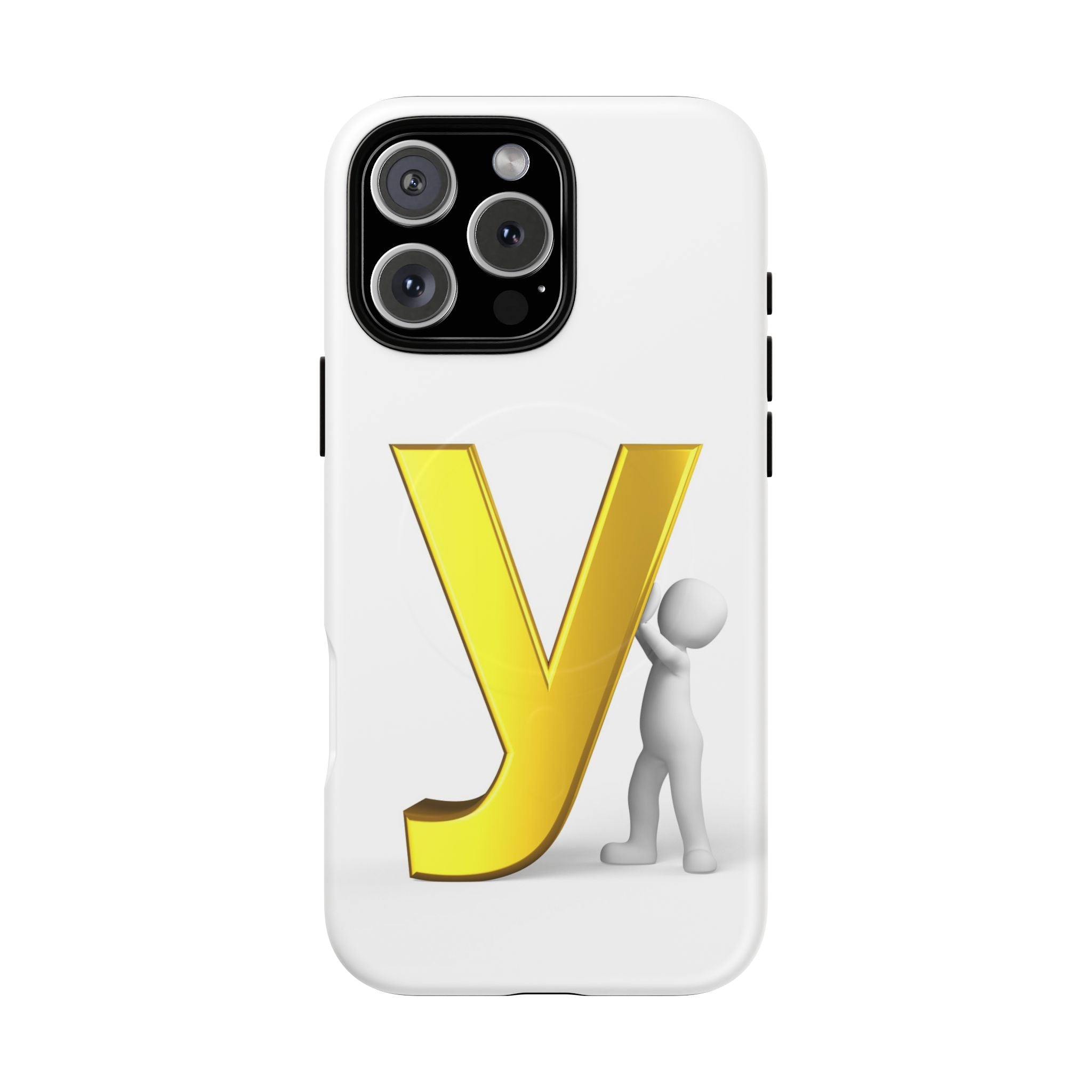 Coque de téléphone en or lettre Y | Coques magnétiques robustes