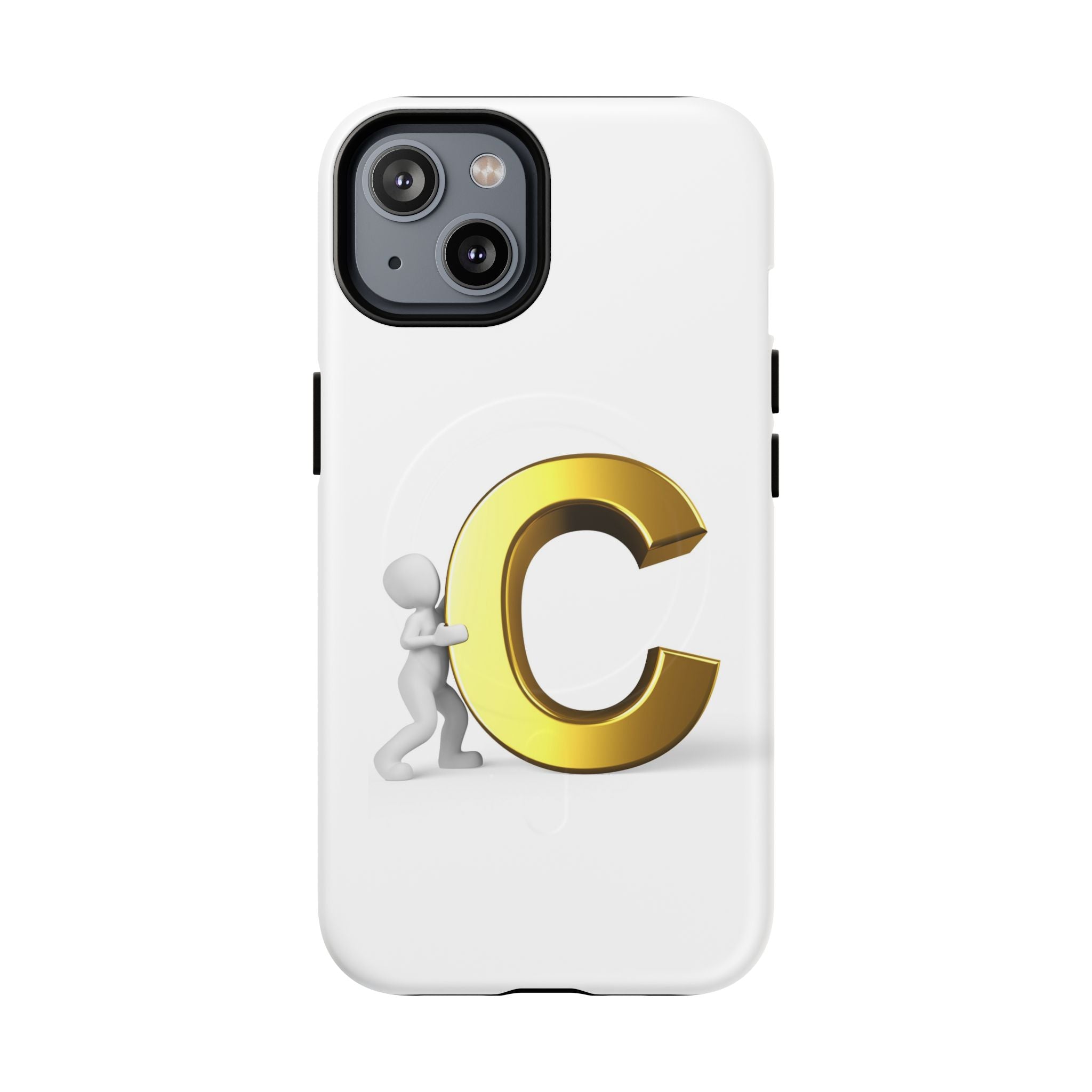Coque de téléphone Monogramme Lettre C Or | Coque magnétique résistante