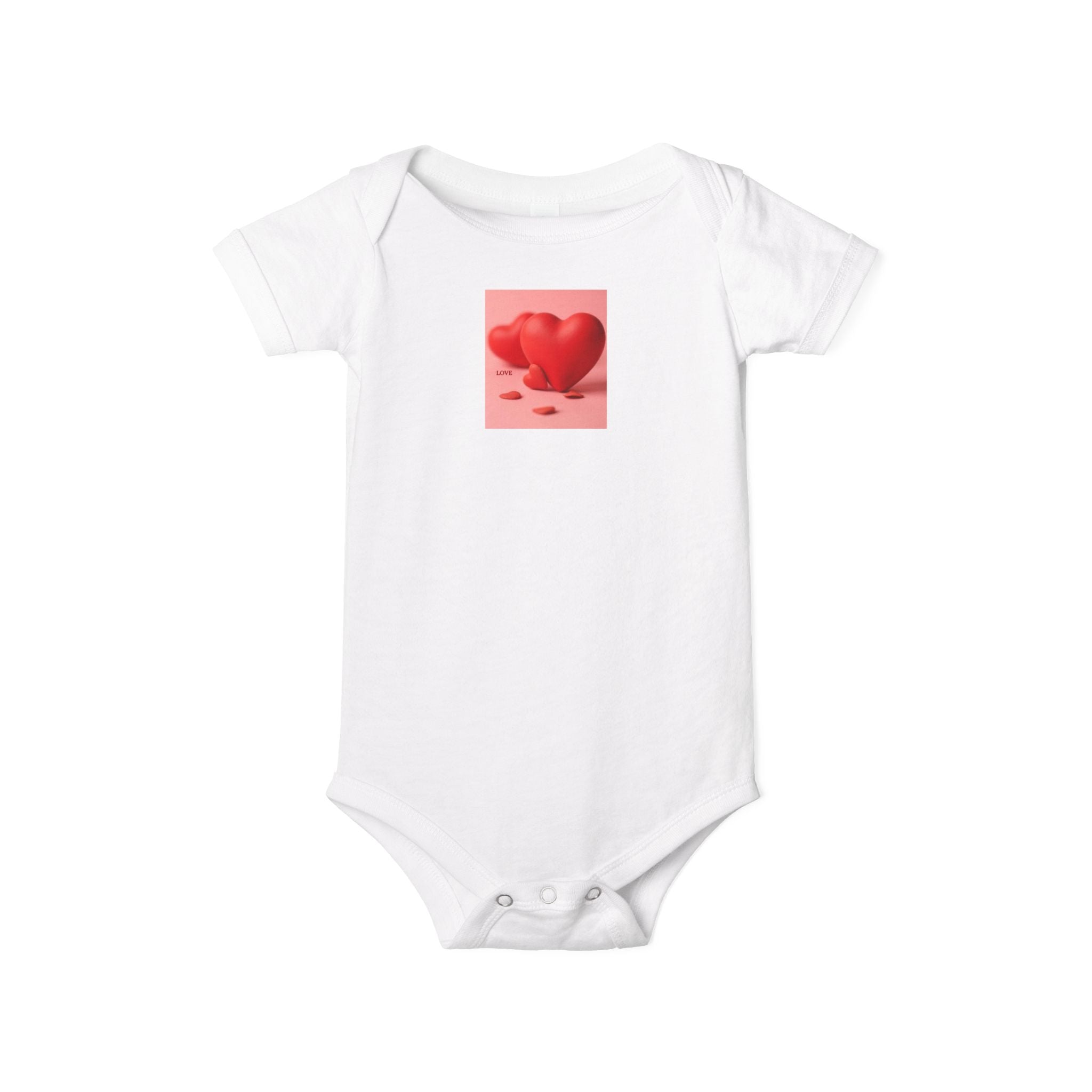 Body bébé illustration cœur rouge | Grenouillère bébé mignonne Saint-Valentin