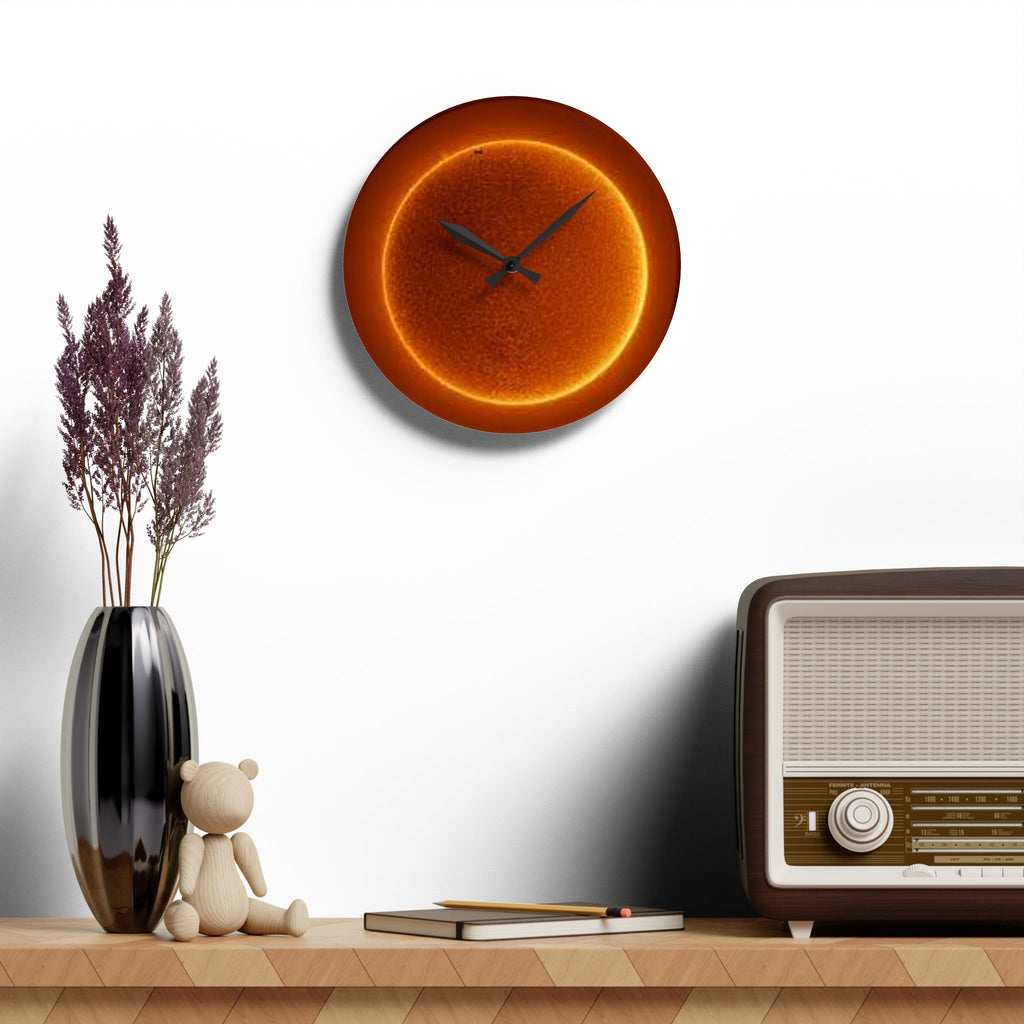 Solar Sun Surface Acrylic Wall Clock | Space Astronomy Decor