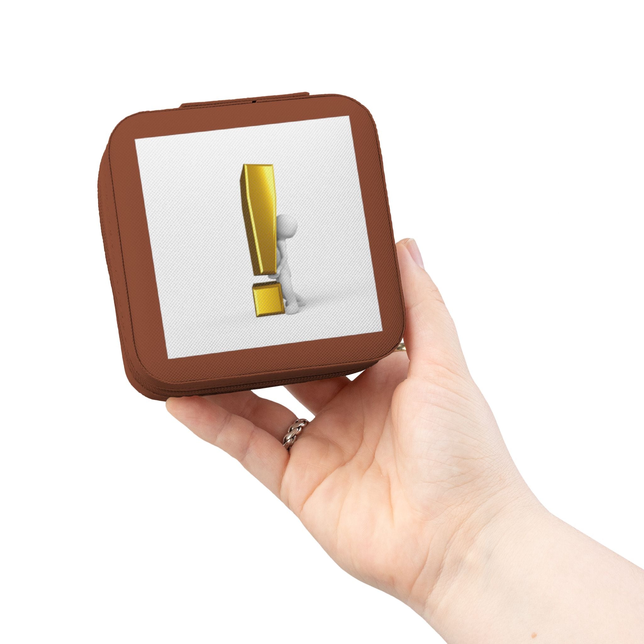 Mini maliste Accent Exclamation Bijoux Étui de Voyage | Cuir Synthétique Compact