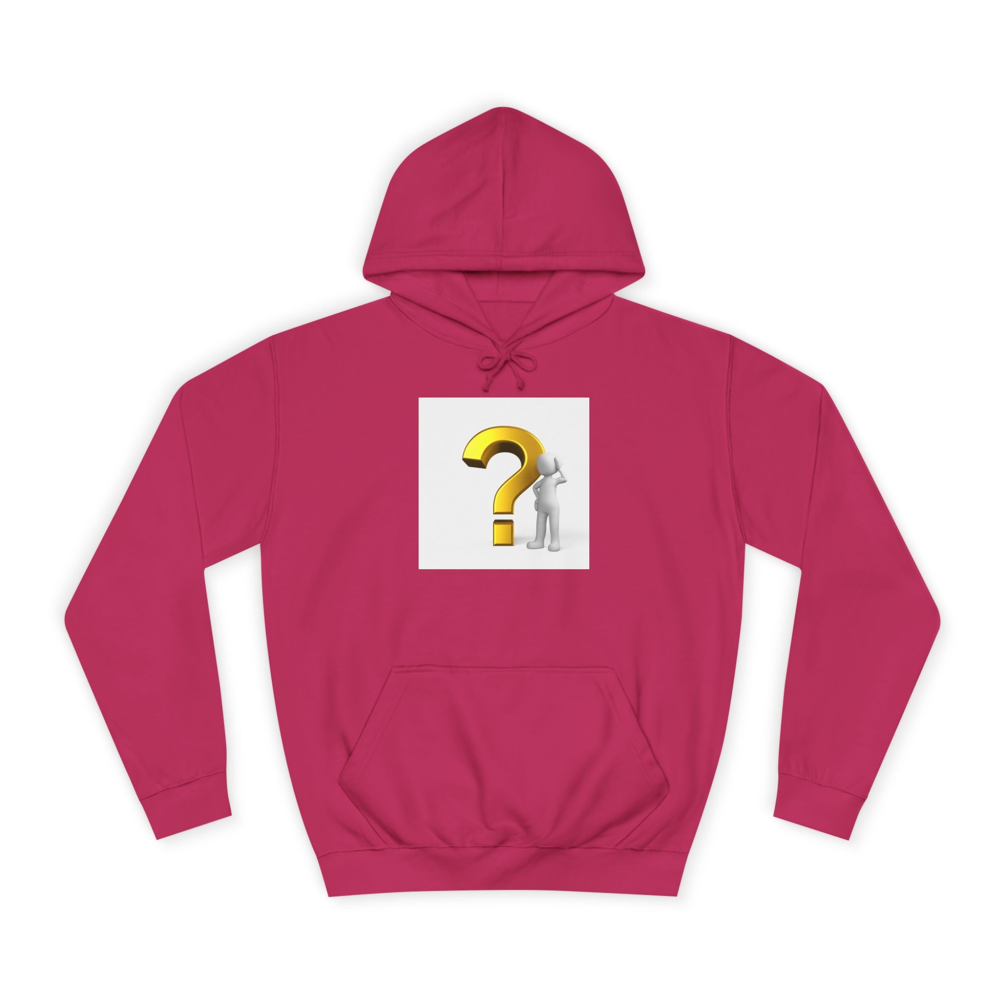 Gold Question Mark with Thinking Figure Hoodie | Mystery Design, Minimalist