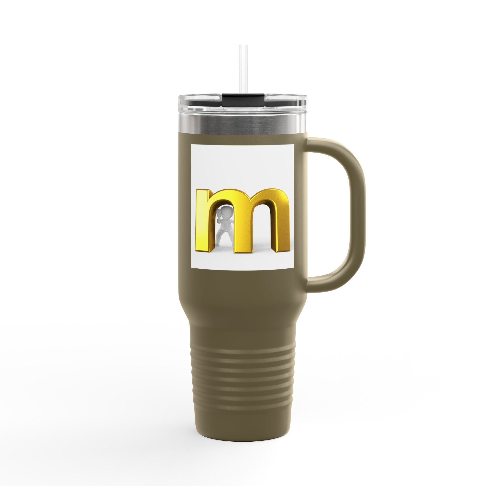 Gold 3D Letter M travel mug | Insulated 40oz Tumbler