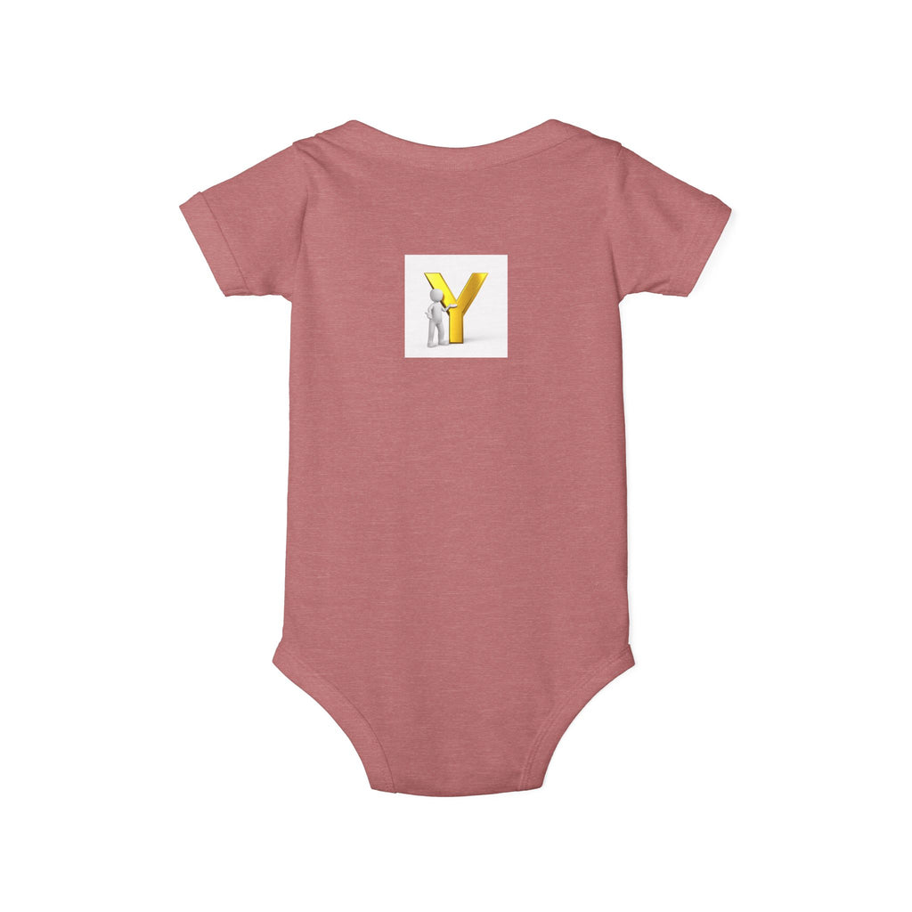 Yellow Letter Y Infant One Piece | Monogram Baby Bodysuit